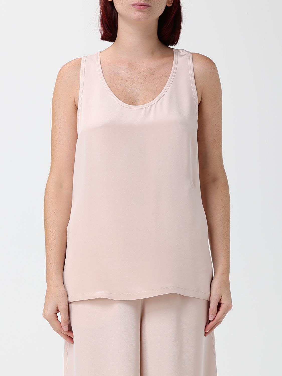 Max Mara Women Max Mara Sleeveless U-Neck Slim Fit Criªpe De Chine Top MAX MARA