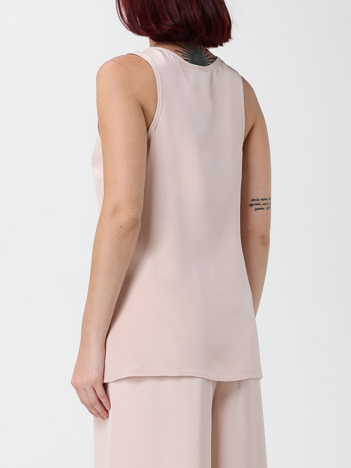 Max Mara Women Max Mara Sleeveless U-Neck Slim Fit Criªpe De Chine Top MAX MARA