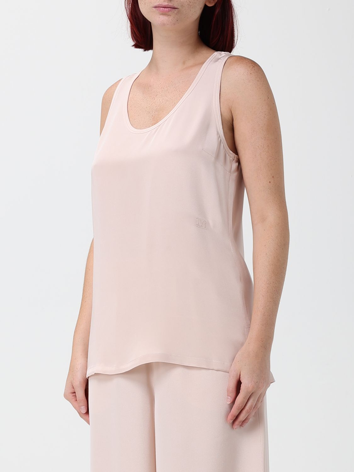 Max Mara Women Max Mara Sleeveless U-Neck Slim Fit Criªpe De Chine Top MAX MARA