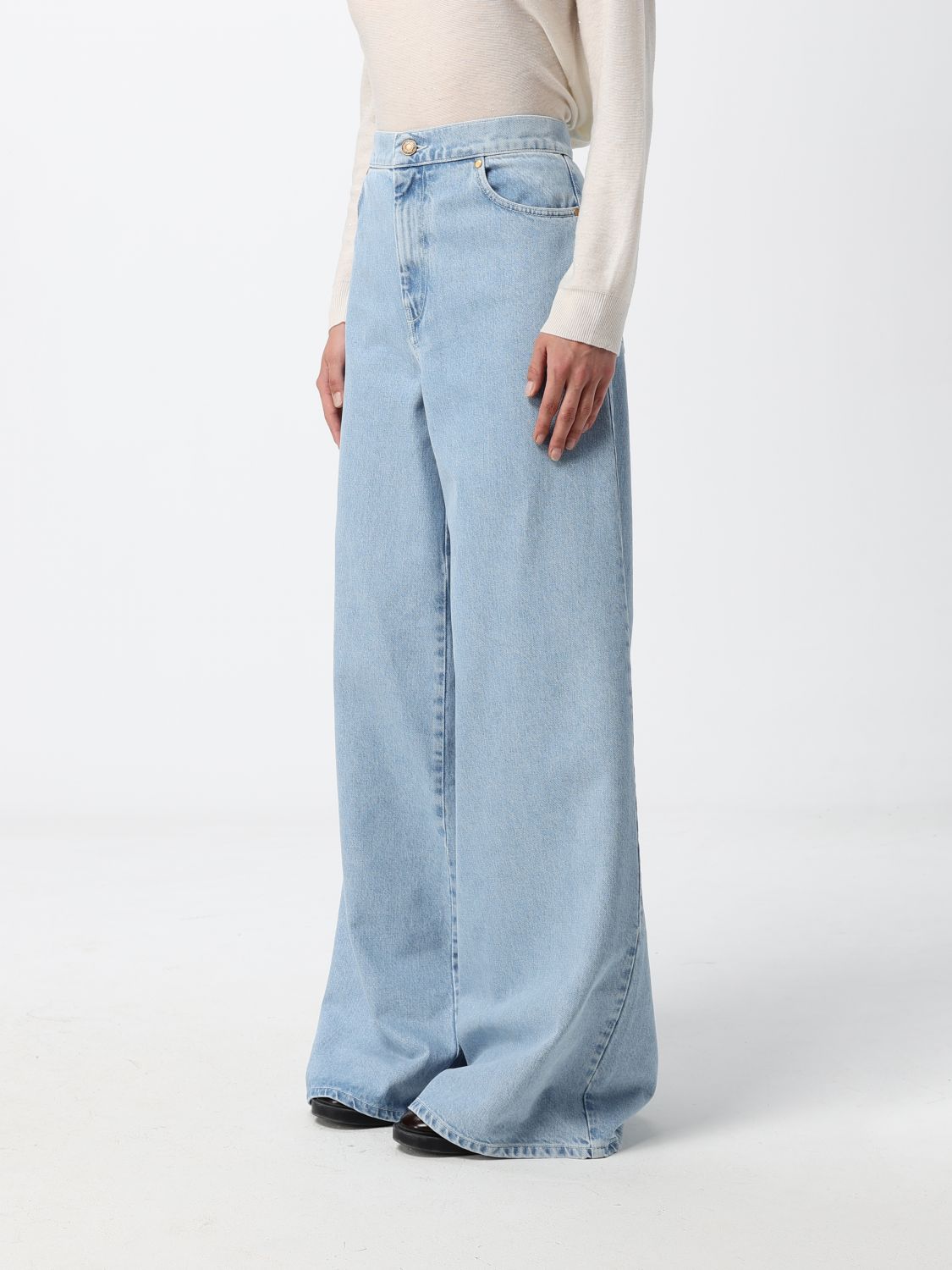 Max Mara Women Max Mara High-Waisted Wide Leg Jeans In Cotton Denim MAX MARA