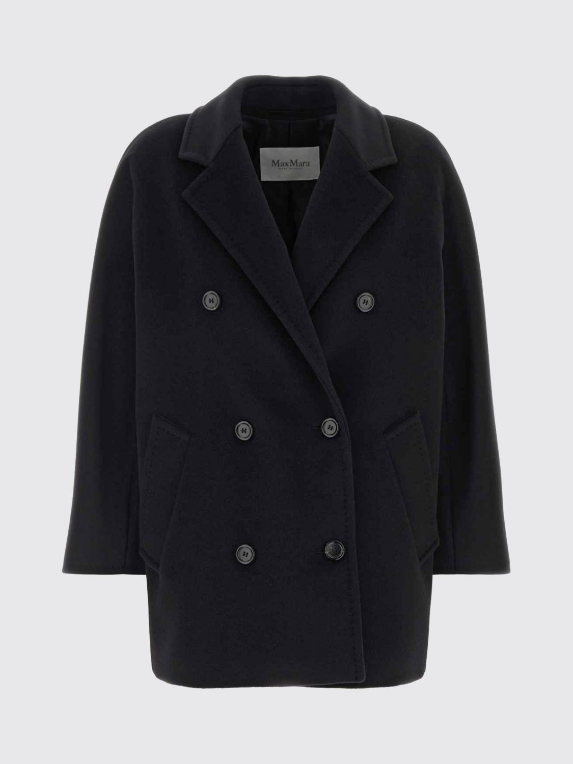 Max Mara Women Max Mara Double-Breasted Wool Caban Coat With Relaxed Fit And Lapel Collar MAX MARA