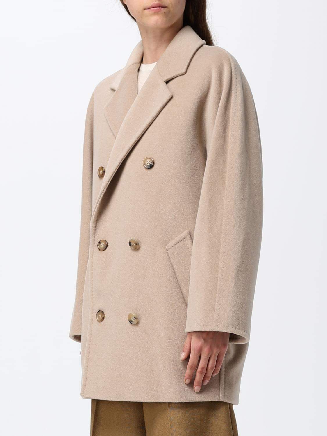 Max Mara Women Max Mara Double-Breasted Wool Caban Coat With Relaxed Fit And Lapel Collar MAX MARA