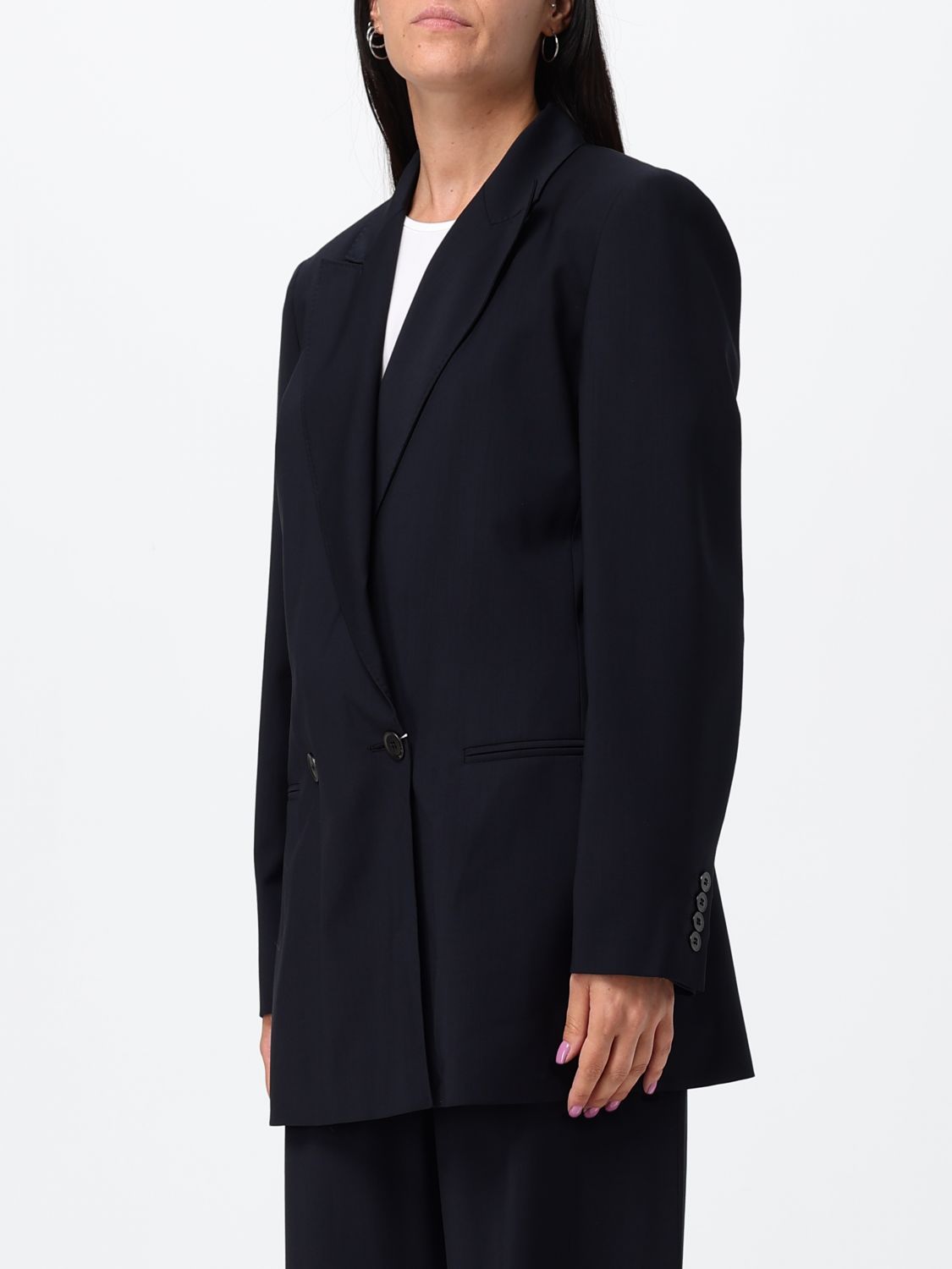 Max Mara Women Max Mara Double-Breasted Pure Wool Blazer With Peak Lapels MAX MARA