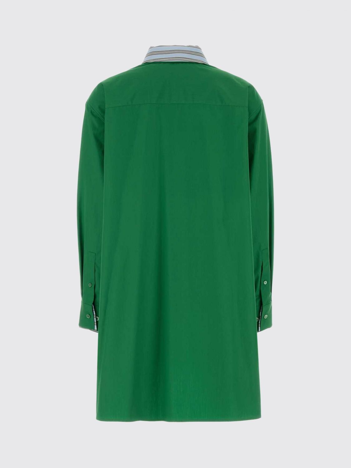 Loewe Women Loewe Long-Sleeve Cotton Mini Shirt Dress With Embroidered Logo LOEWE