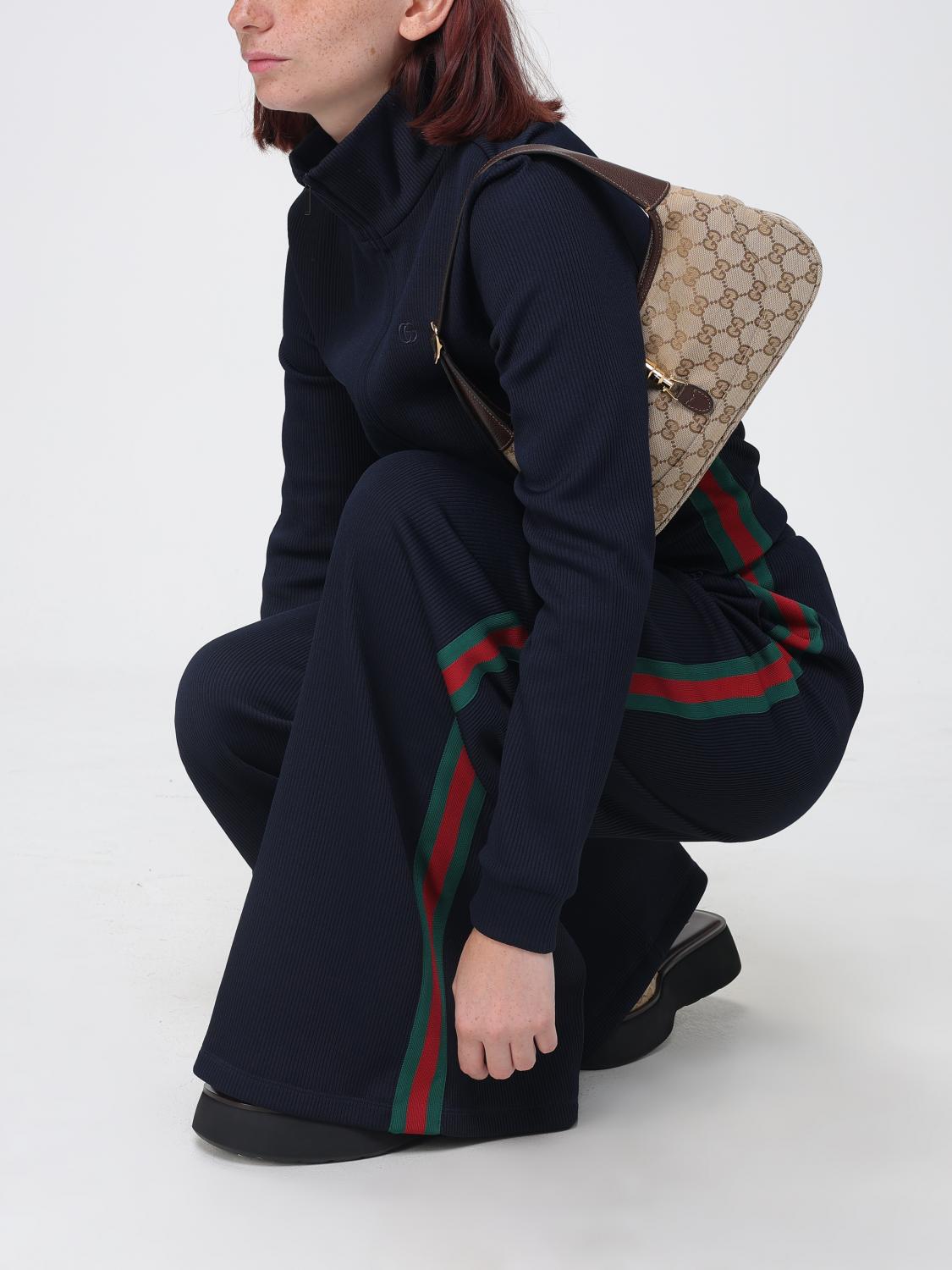 Gucci Web Stripe High Neck Slim Fit Technical Jersey Track Jacket GUCCI