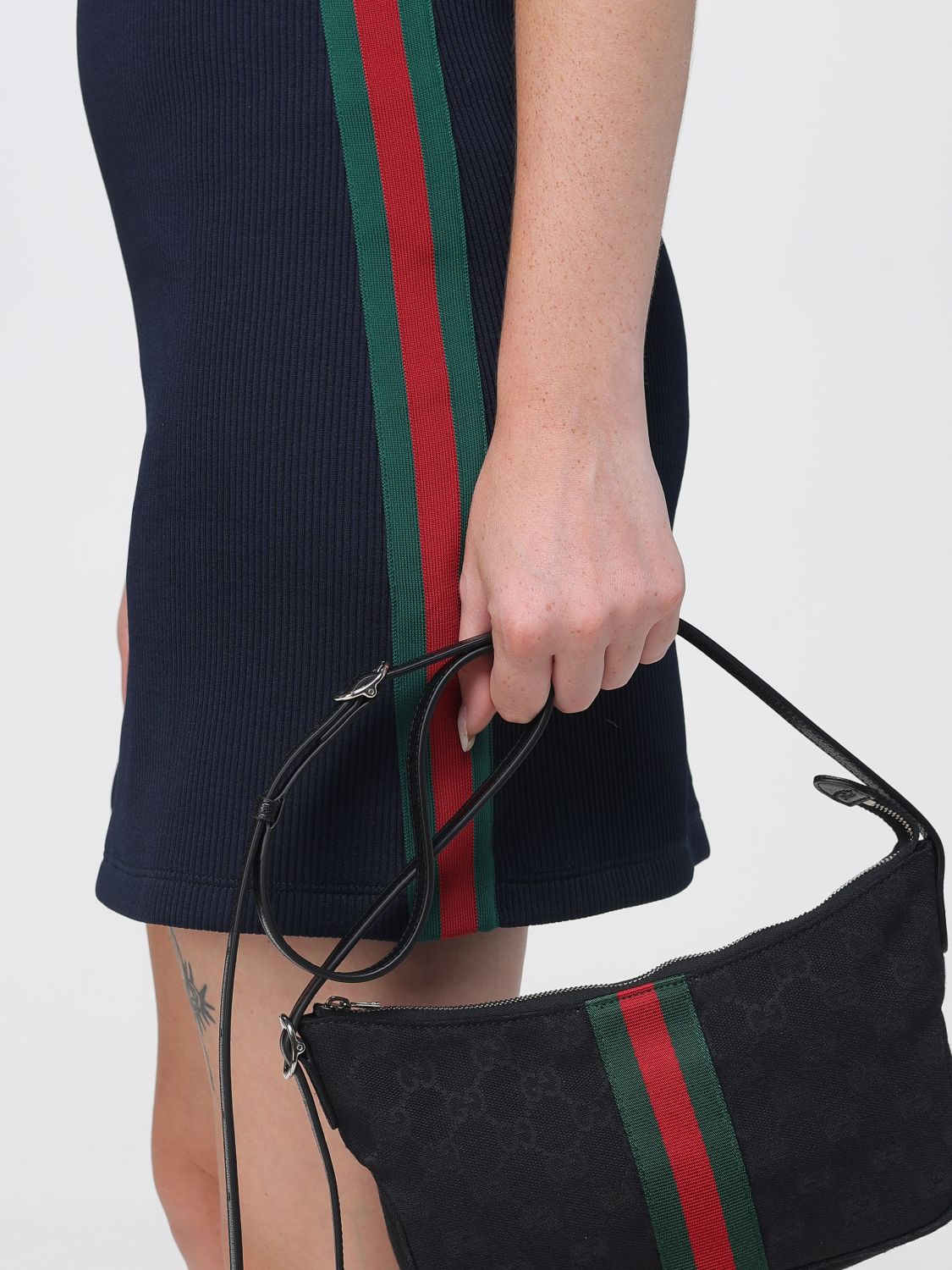 Gucci Women Gucci Lunetta Striped Gg Jacquard Fabric Mini Shoulder Bag GUCCI