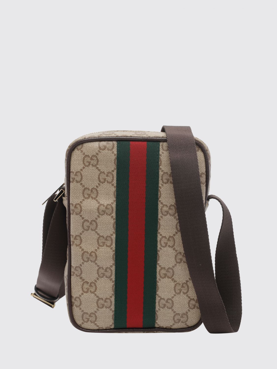 Gucci Men Gucci Gg Jacquard Fabric Crossbody Bag With Stripe Detail GUCCI