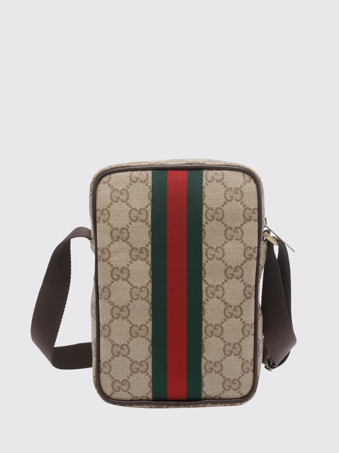 Gucci Men Gucci Gg Jacquard Fabric Crossbody Bag With Stripe Detail GUCCI