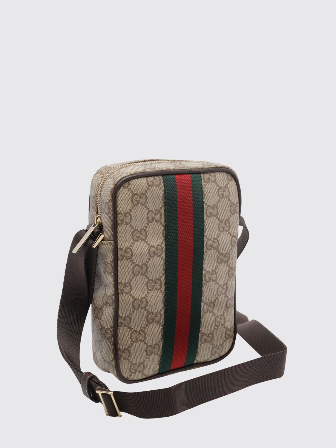 Gucci Men Gucci Gg Jacquard Fabric Crossbody Bag With Stripe Detail GUCCI