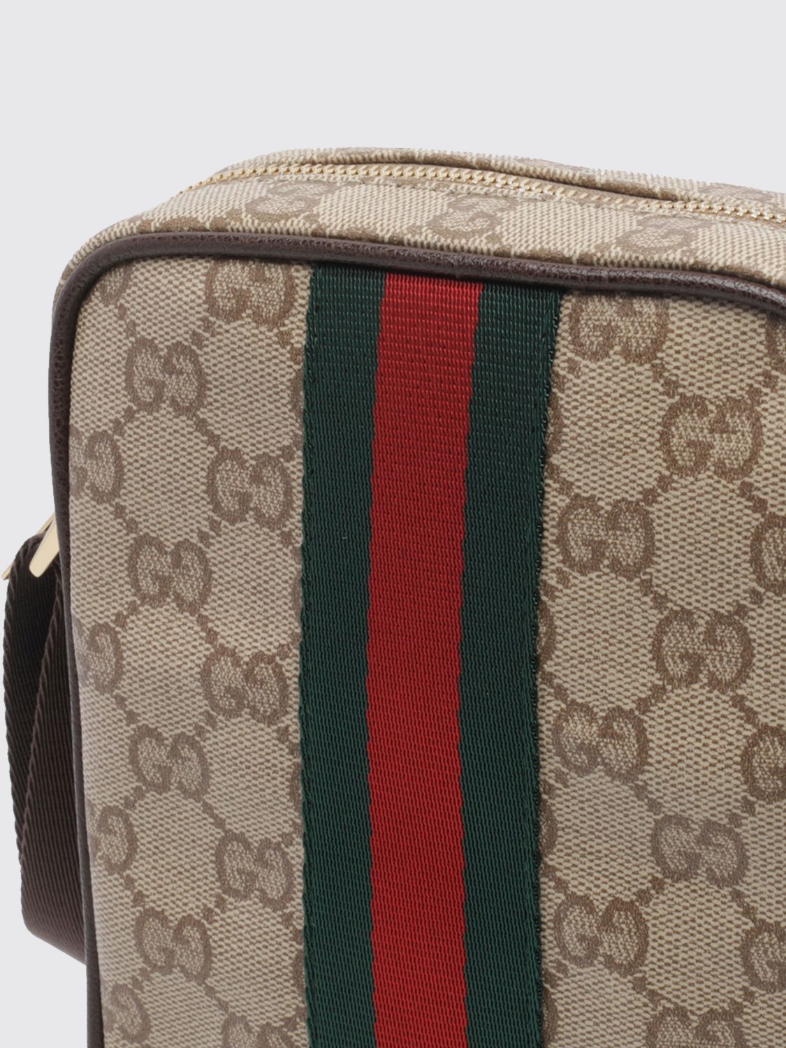 Gucci Men Gucci Gg Jacquard Fabric Crossbody Bag With Stripe Detail GUCCI