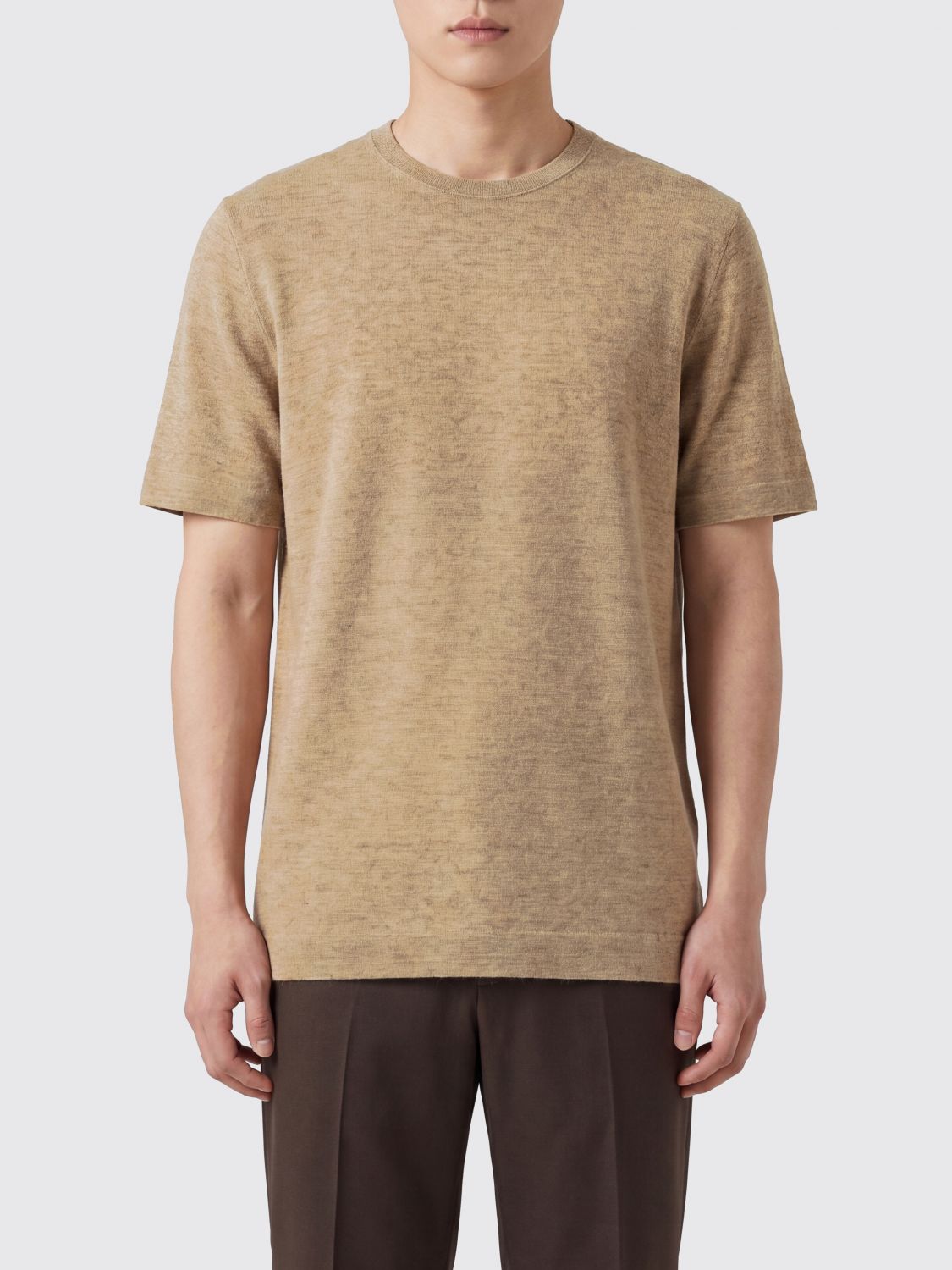 Zegna T-Shirt Men Camel ZEGNA