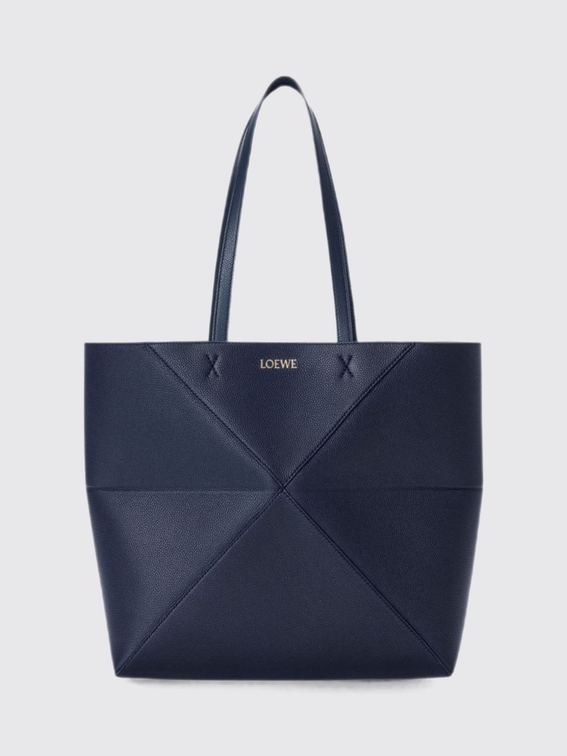 Loewe Women Loewe Puzzle Fold Medium Calfskin Leather Tote Bag With Double Handle LOEWE