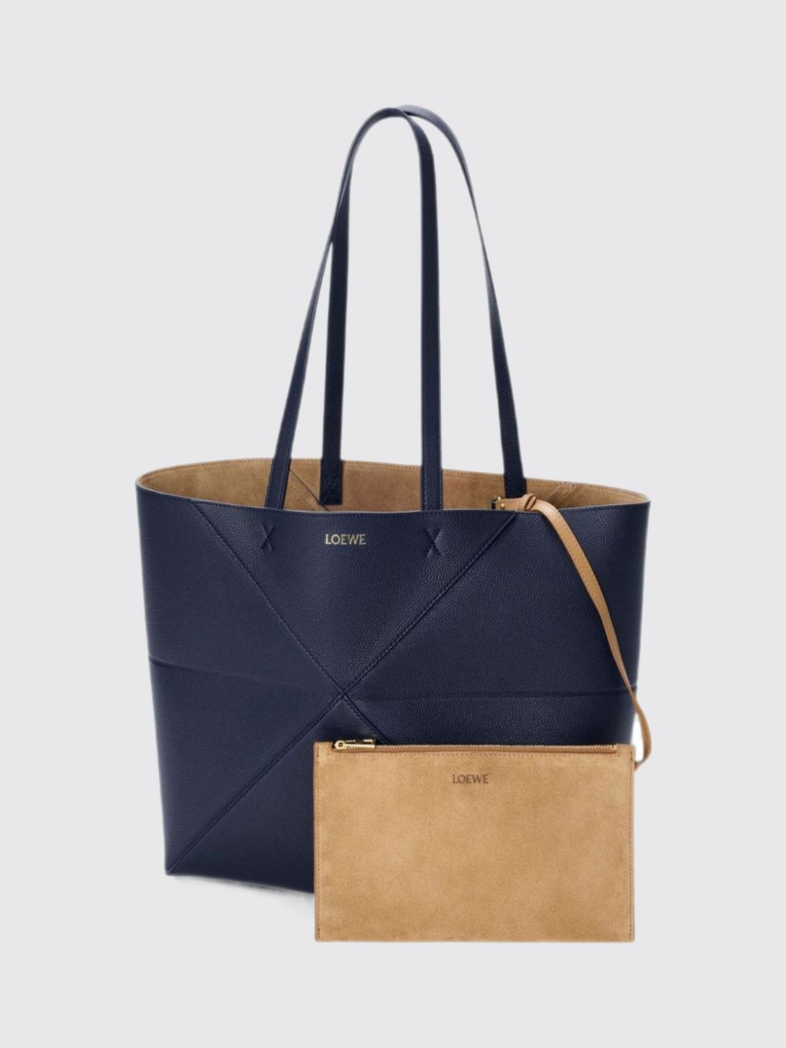 Loewe Women Loewe Puzzle Fold Medium Calfskin Leather Tote Bag With Double Handle LOEWE
