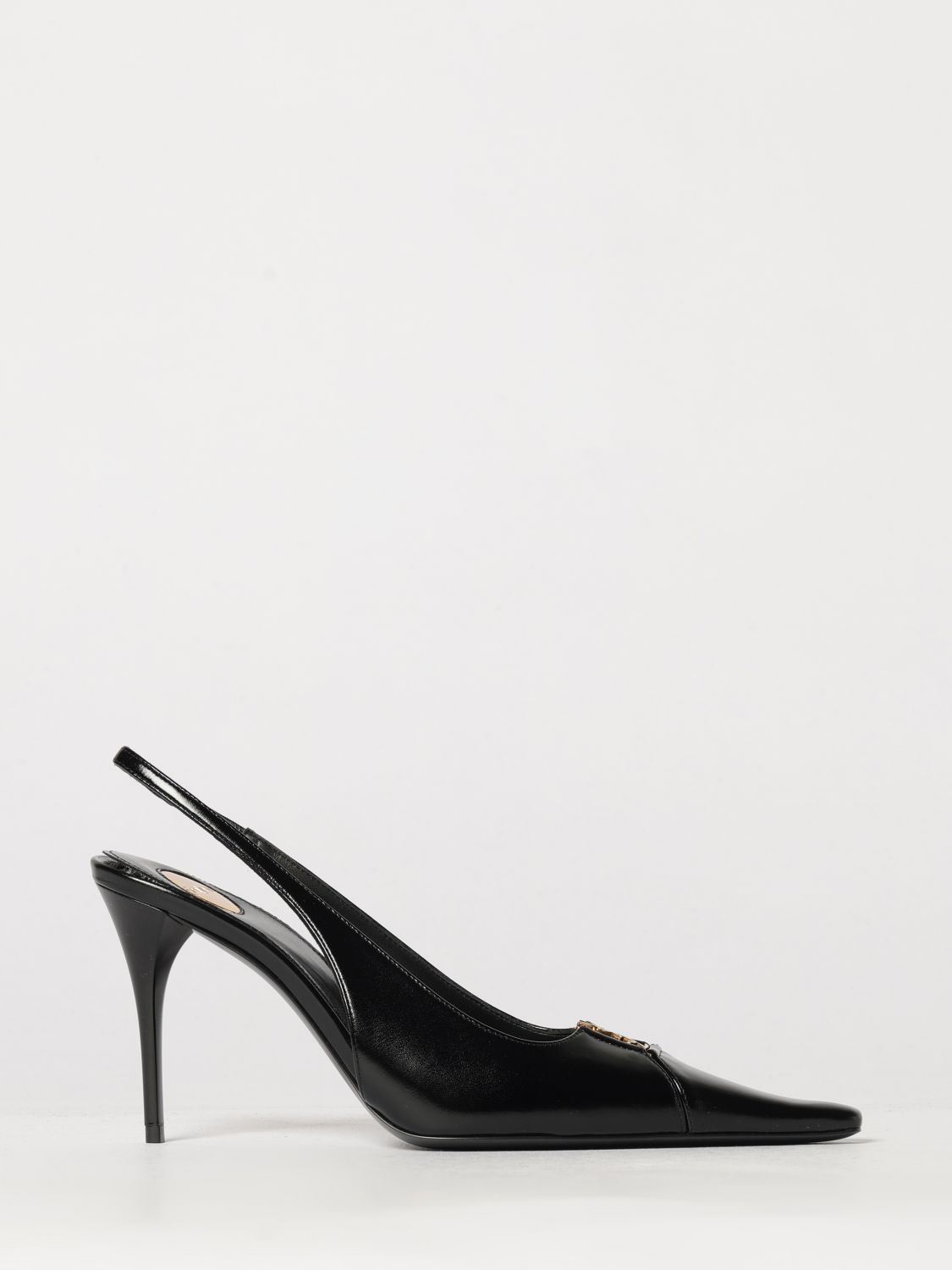 Saint Laurent Women Saint Laurent Babylone Breteuil Ysl Monogram Slingback Pumps In Leather SAINT LAURENT