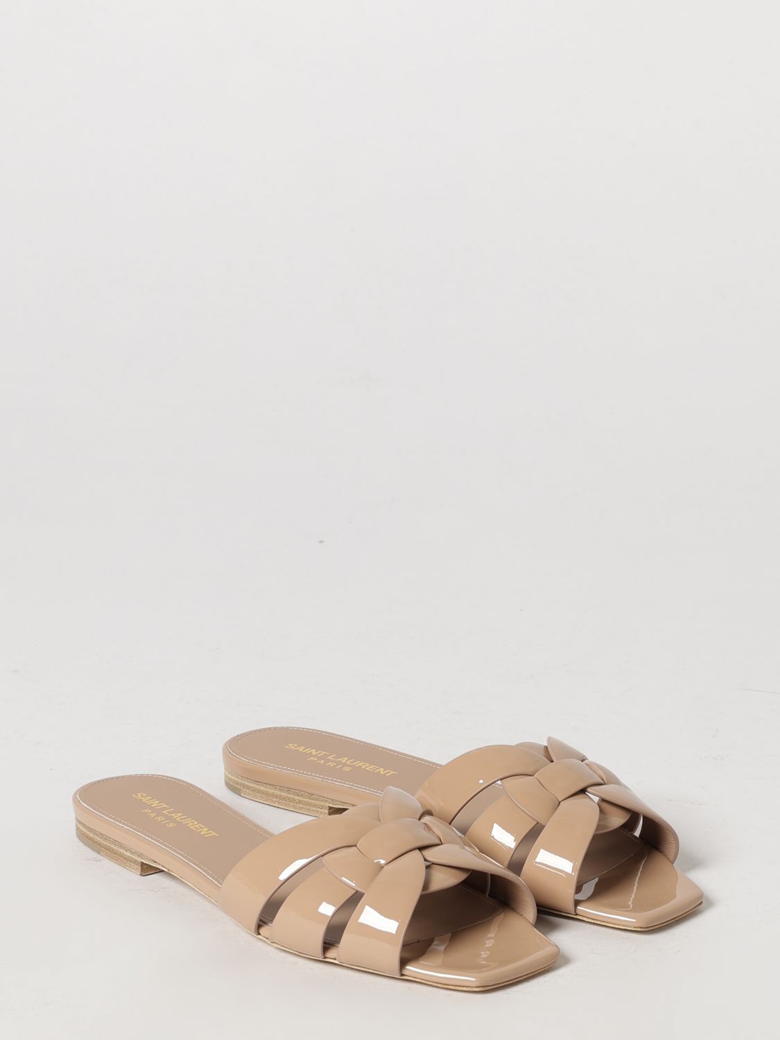 Saint Laurent Women Saint Laurent Nu Pieds 05 Tribute Mules In Patent Leather SAINT LAURENT
