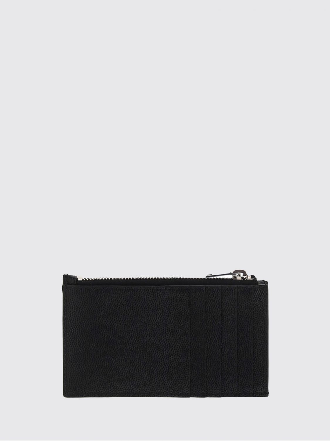 Saint Laurent Women Saint Laurent Grain De Poudre Leather Card Holder With Chevron Pattern And Ysl Logo SAINT LAURENT