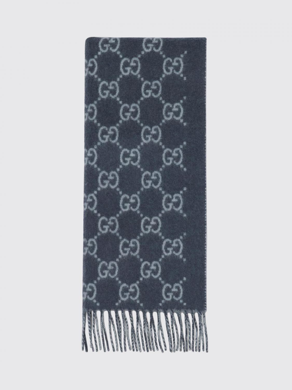 Gucci Men Gucci Gg Logo Pure Cashmere Scarf GUCCI