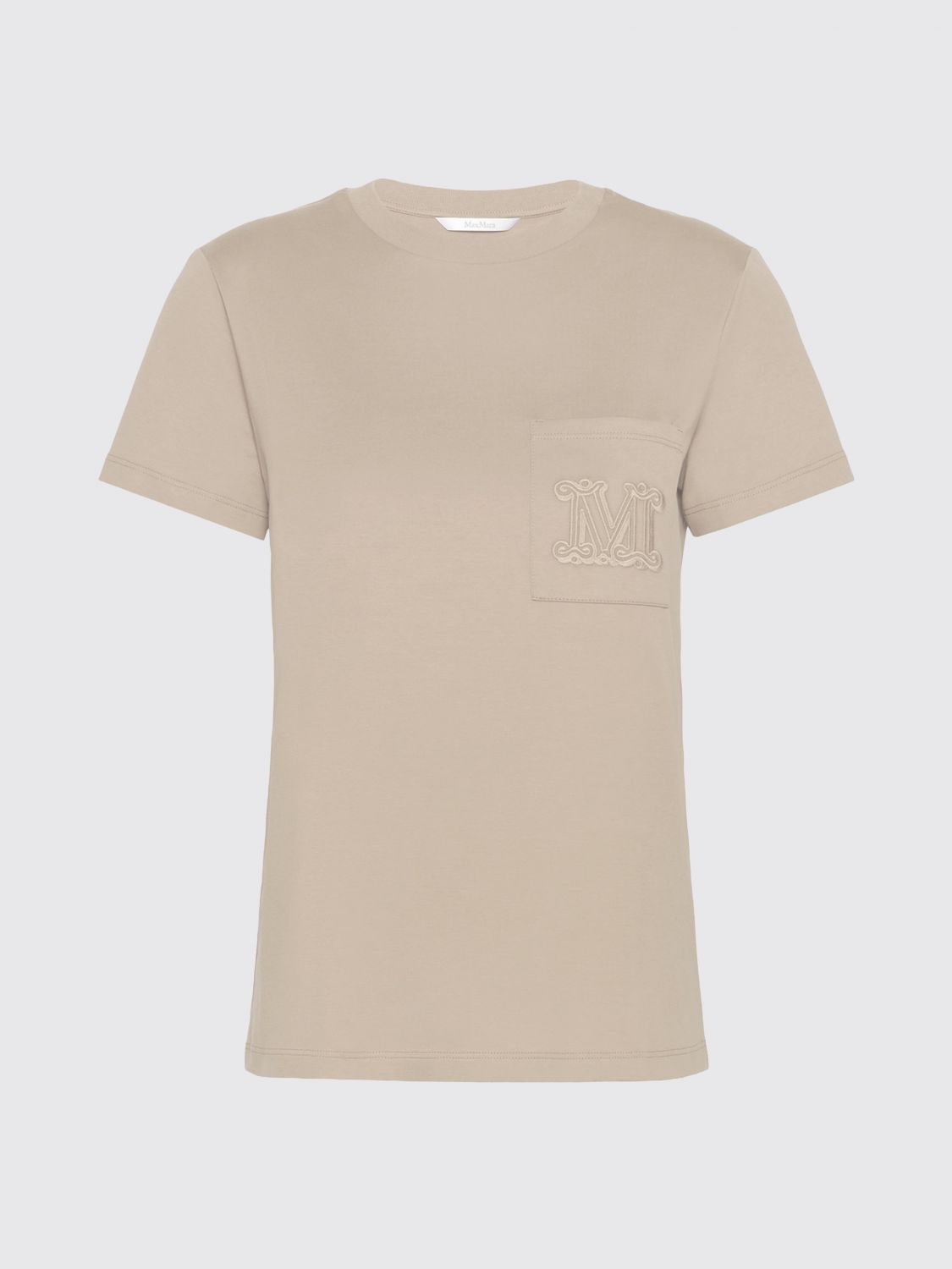 Max Mara Women Max Mara Cotton T-Shirt With Monogram And Patch Pocket MAX MARA
