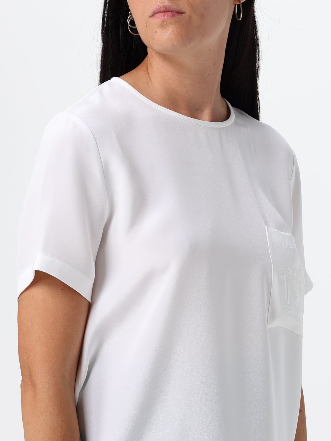 Max Mara Women Short-Sleeved Silk Blouse Max Mara With Tone-On-Tone Monogram MAX MARA