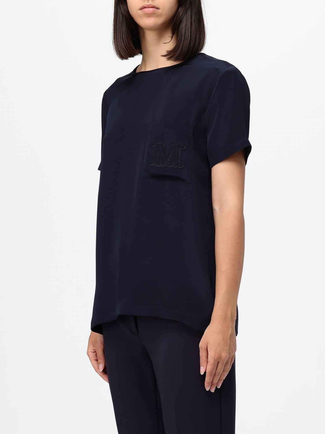 Max Mara Women Short-Sleeved Silk Blouse Max Mara With Tone-On-Tone Monogram MAX MARA