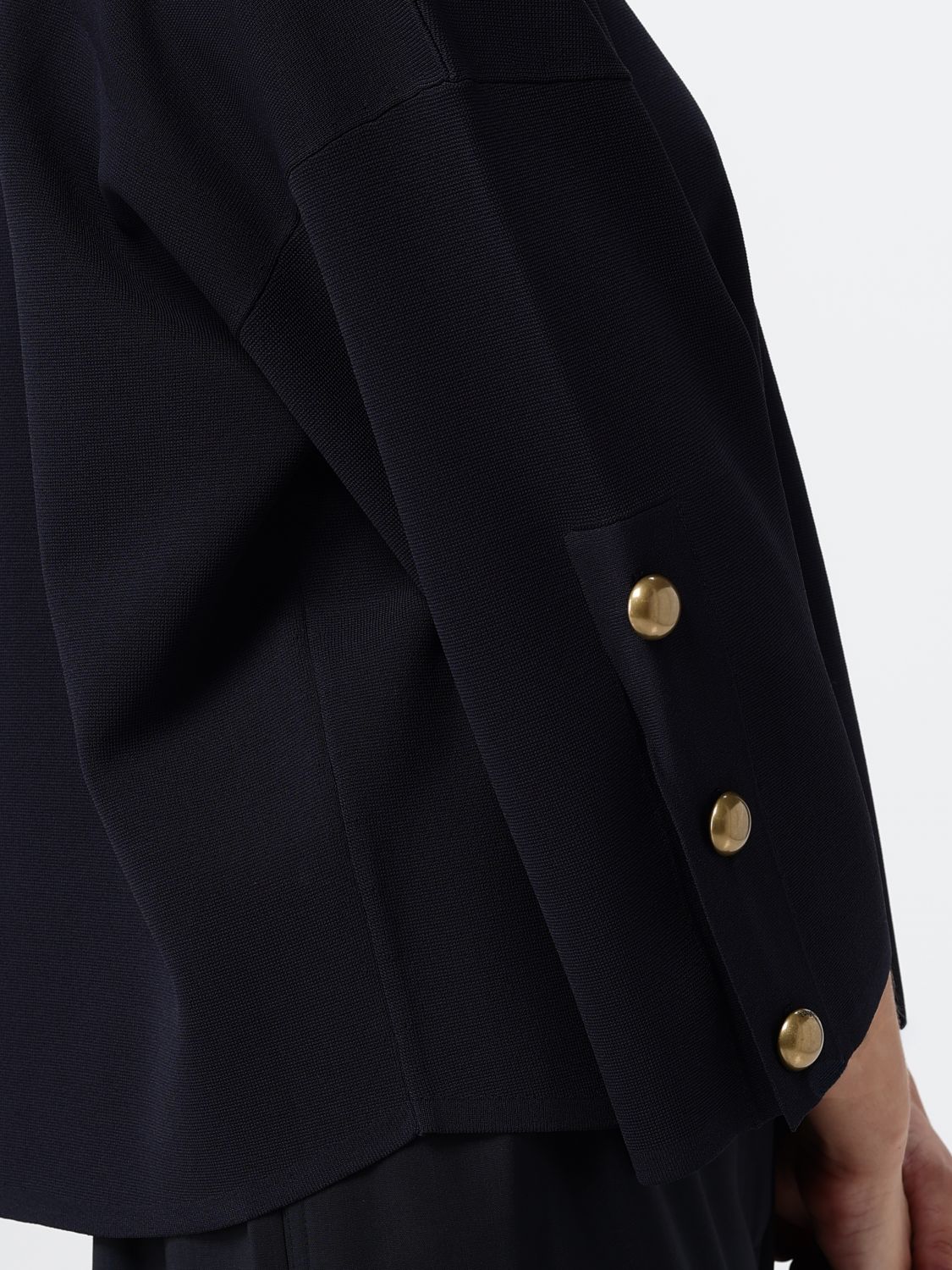 Max Mara Women Max Mara Cropped Long-Sleeved Blouse With V-Neck And Dropped Shoulders MAX MARA