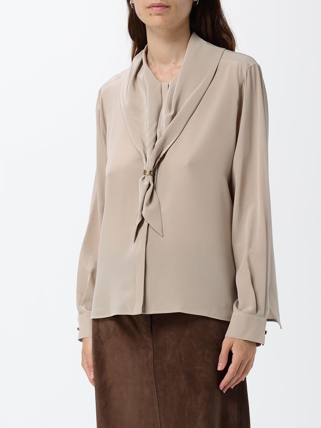 Max Mara Women Pussy-Bow Silk Shirt Max Mara With Long Sleeves MAX MARA