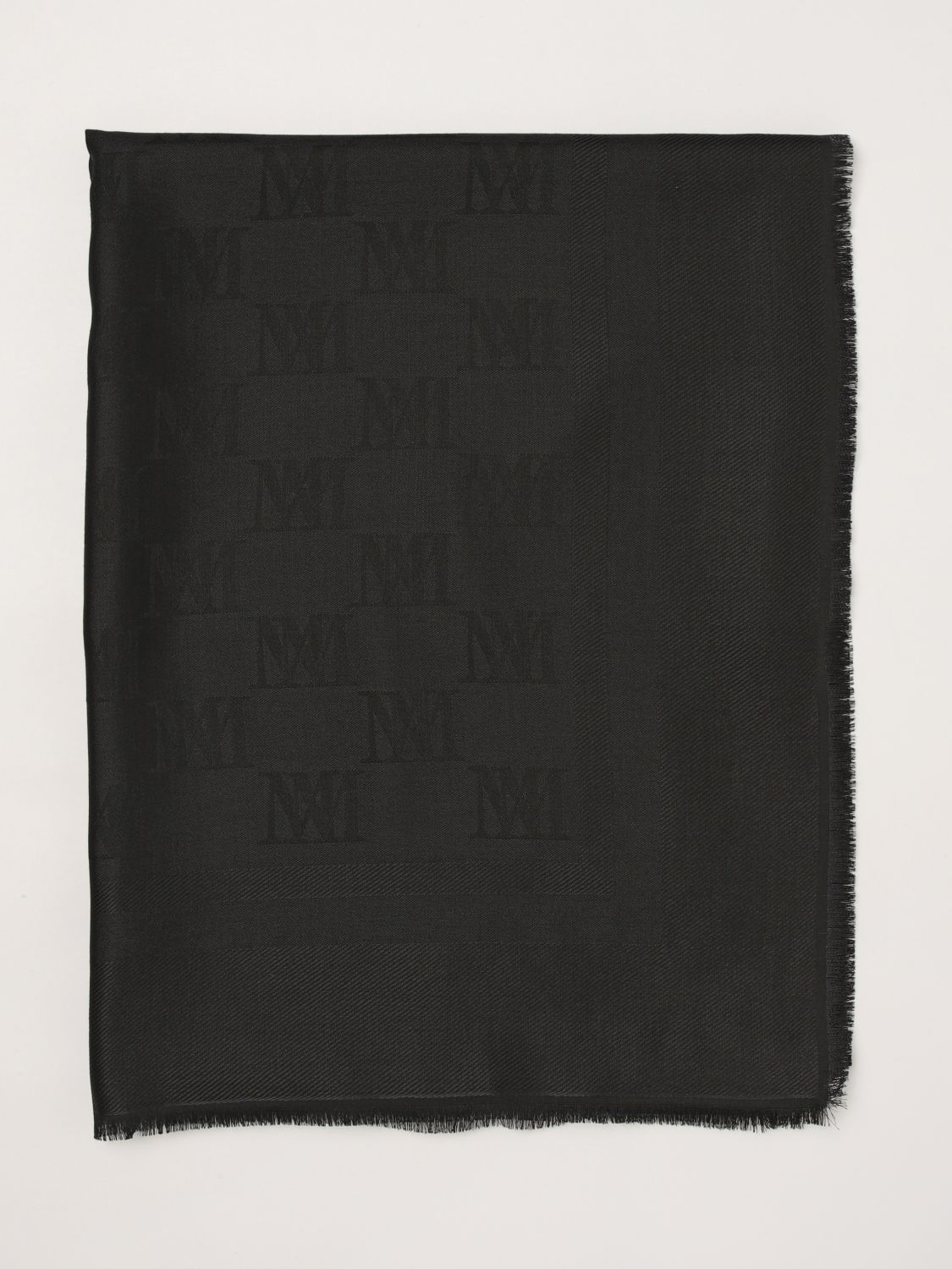 Max Mara Women Jacquard Monogram Wool And Silk Stole Max Mara With Fringes MAX MARA