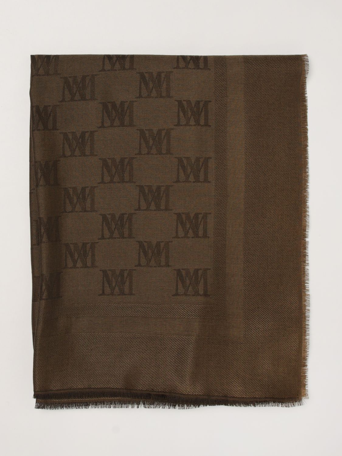 Max Mara Women Jacquard Monogram Wool And Silk Stole Max Mara With Fringes MAX MARA
