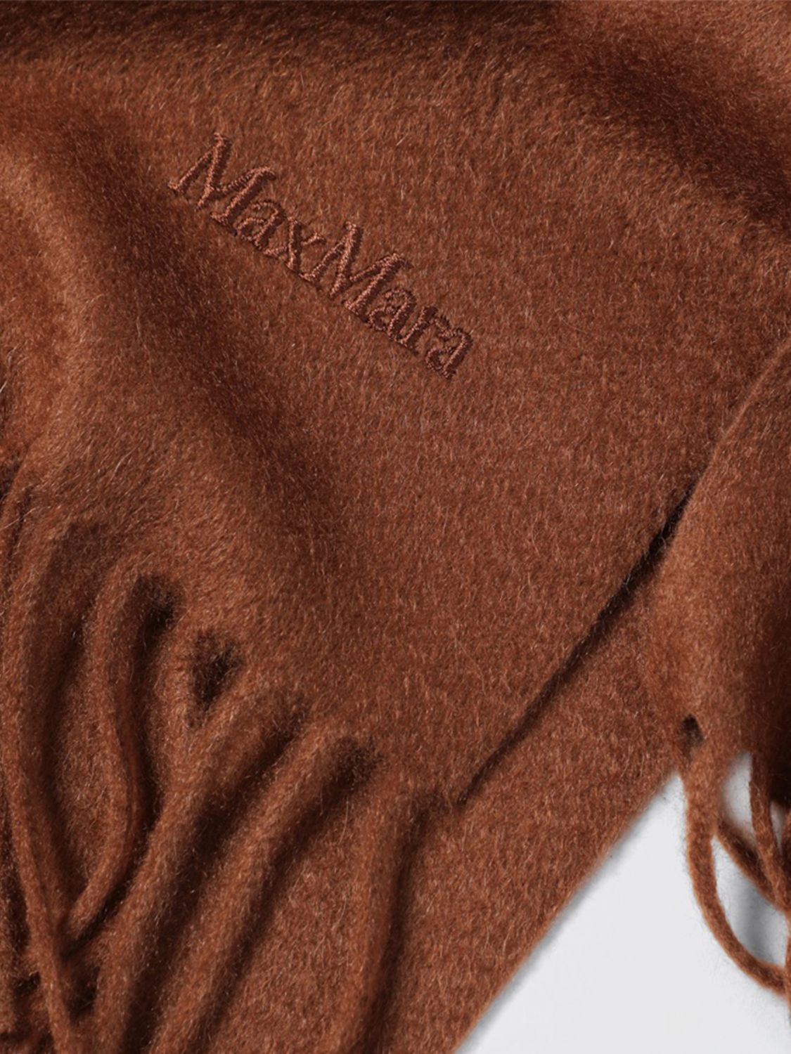 Max Mara Women Baci Pure Cashmere Scarf Max Mara With Embroidered Logo And Fringes MAX MARA