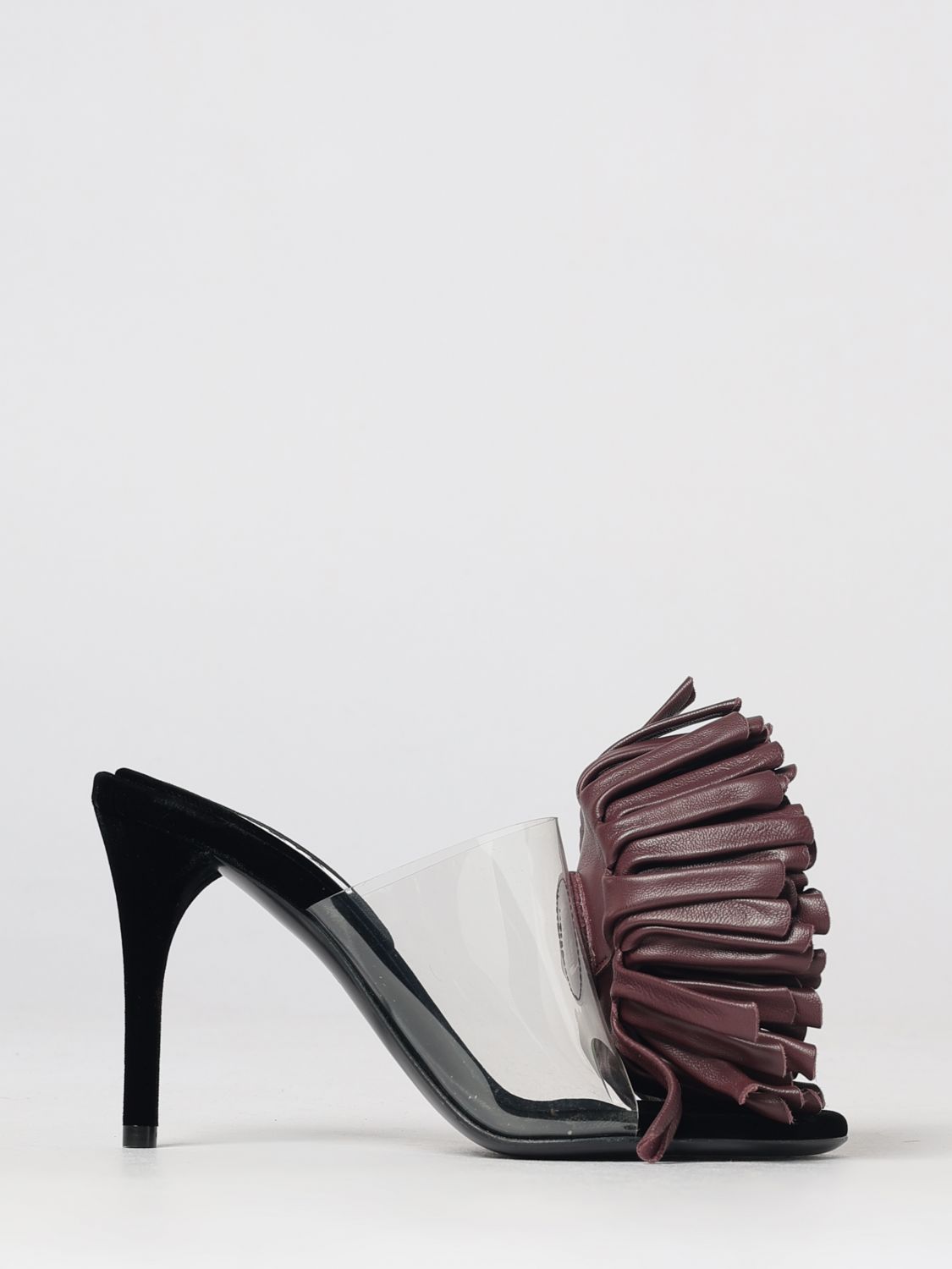 AlaiA Women Alaia Lambskin Mules With Fringes And High Stiletto Heel ALAIA