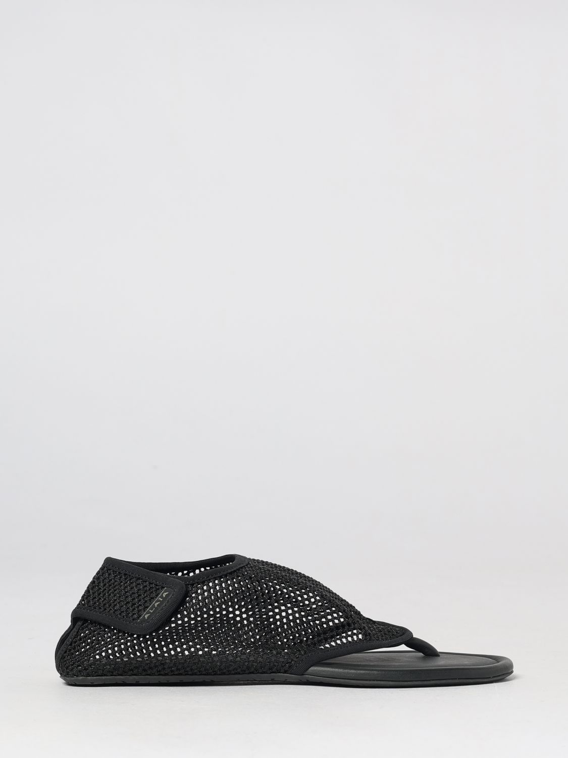 AlaiA Women Alaia Mesh Nylon Low-Heeled Sandals With Perforated Design And Hook-And-Loop Closure ALAIA