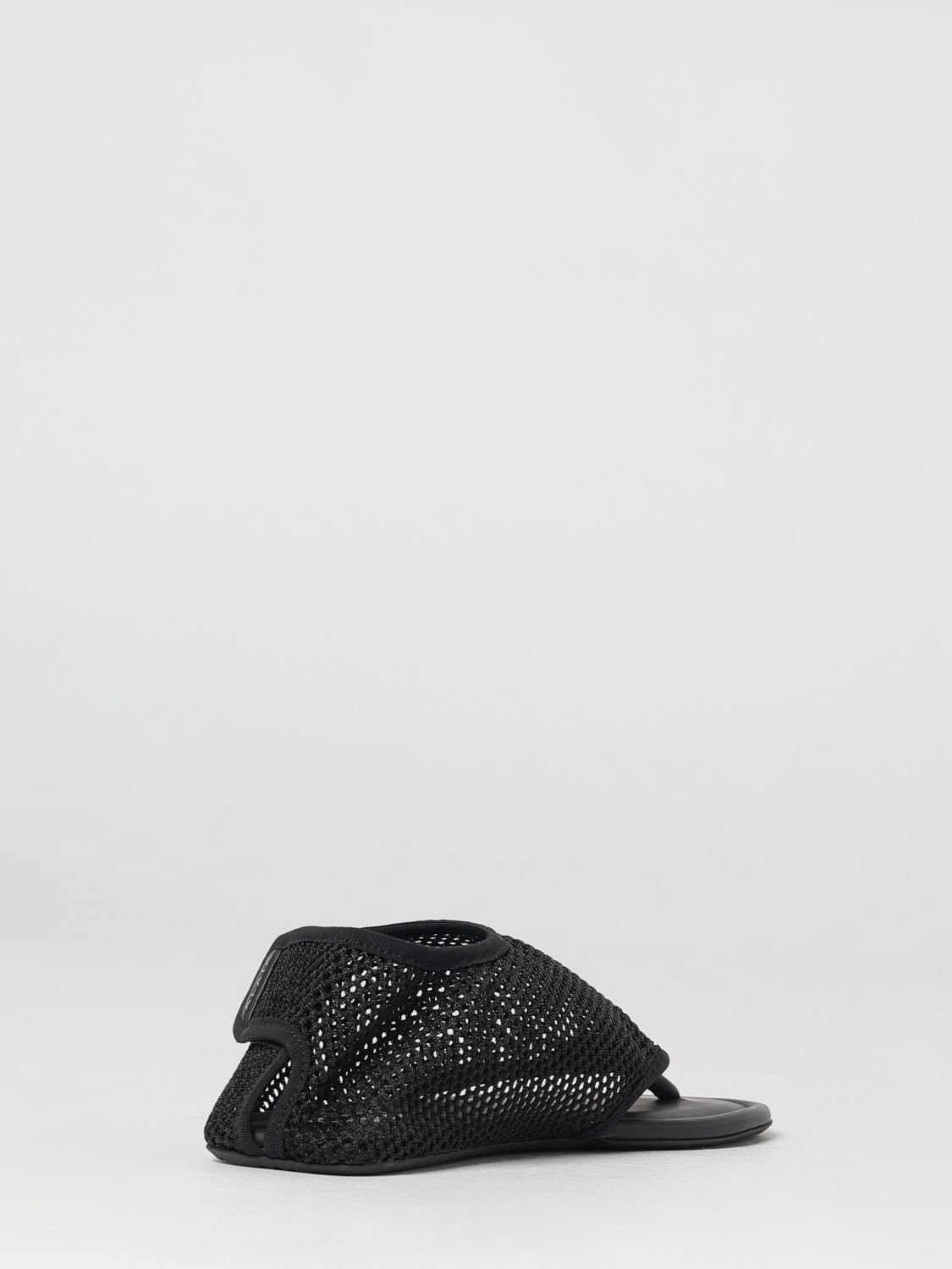 AlaiA Women Alaia Mesh Nylon Low-Heeled Sandals With Perforated Design And Hook-And-Loop Closure ALAIA