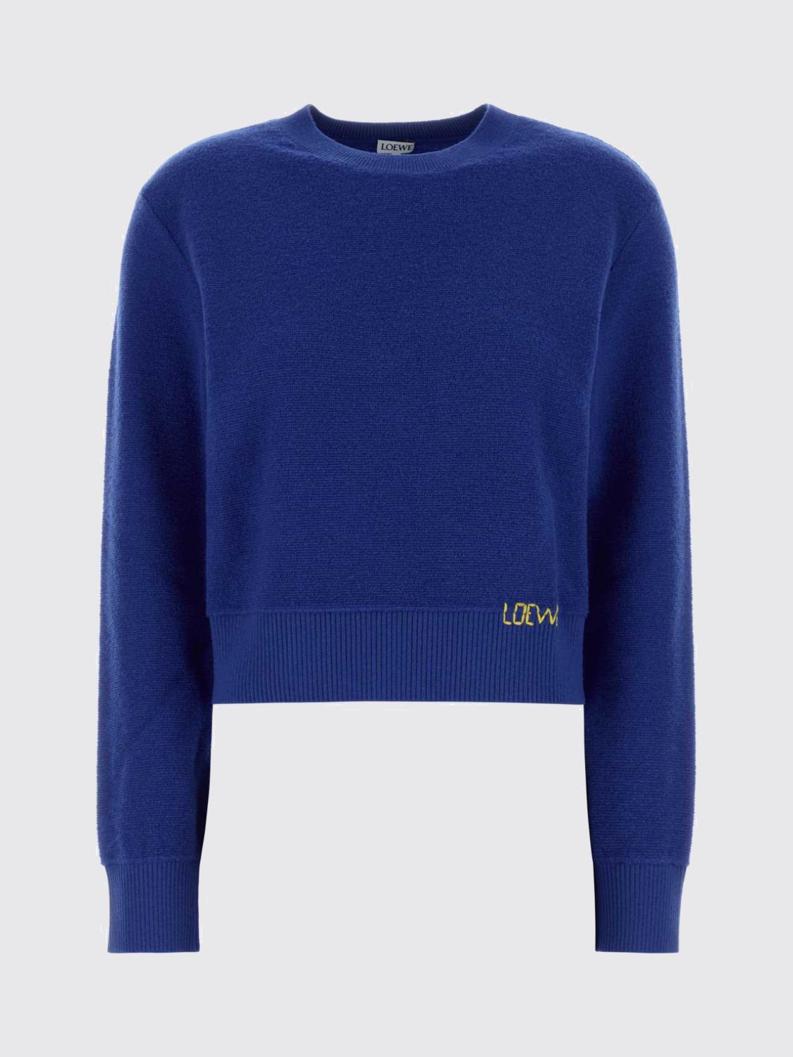 Loewe Women Loewe Long-Sleeved Wool Crewneck Jumper With Contrast Logo LOEWE
