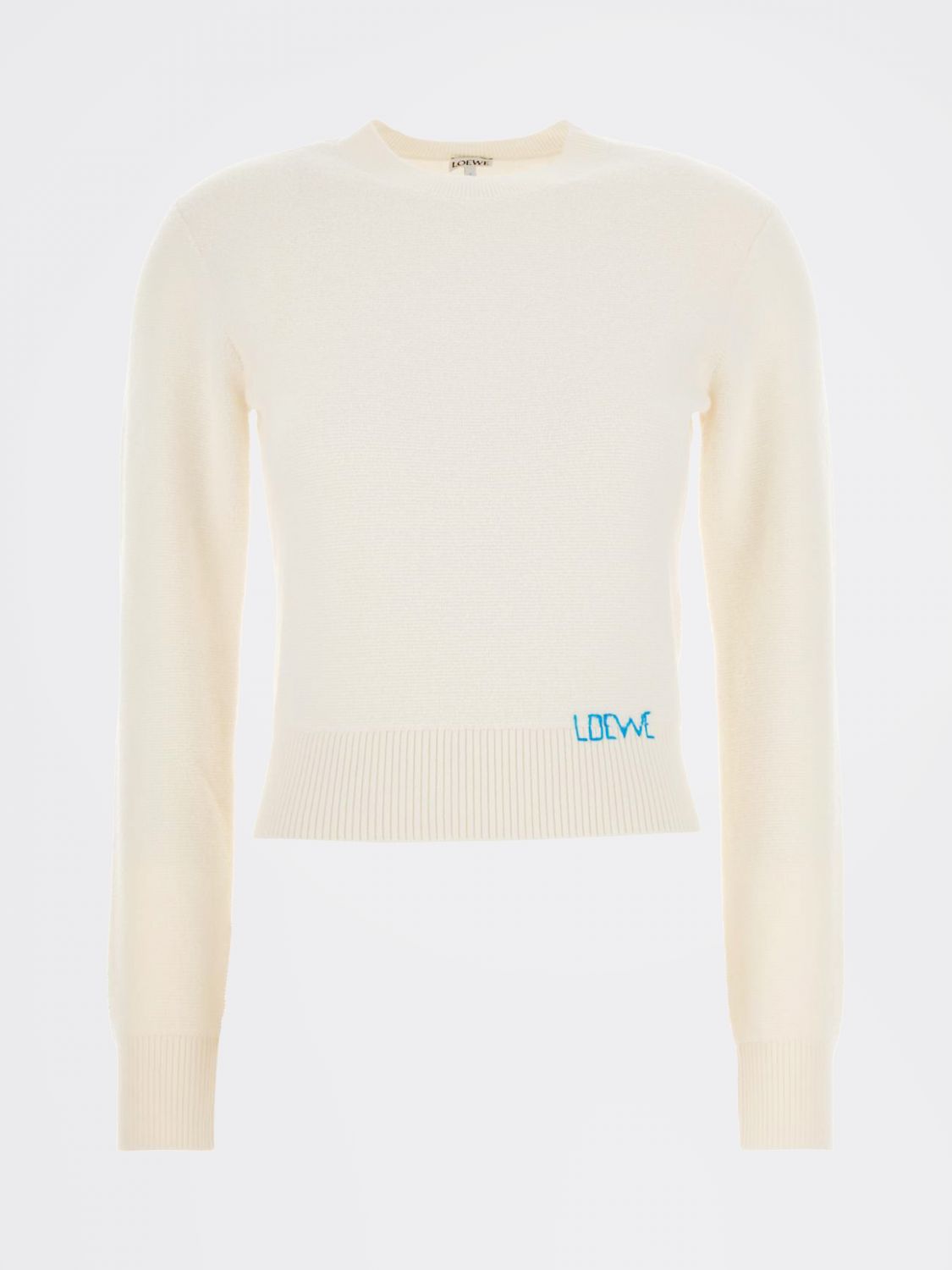 Loewe Women Loewe Long-Sleeved Wool Crewneck Jumper With Contrast Logo LOEWE