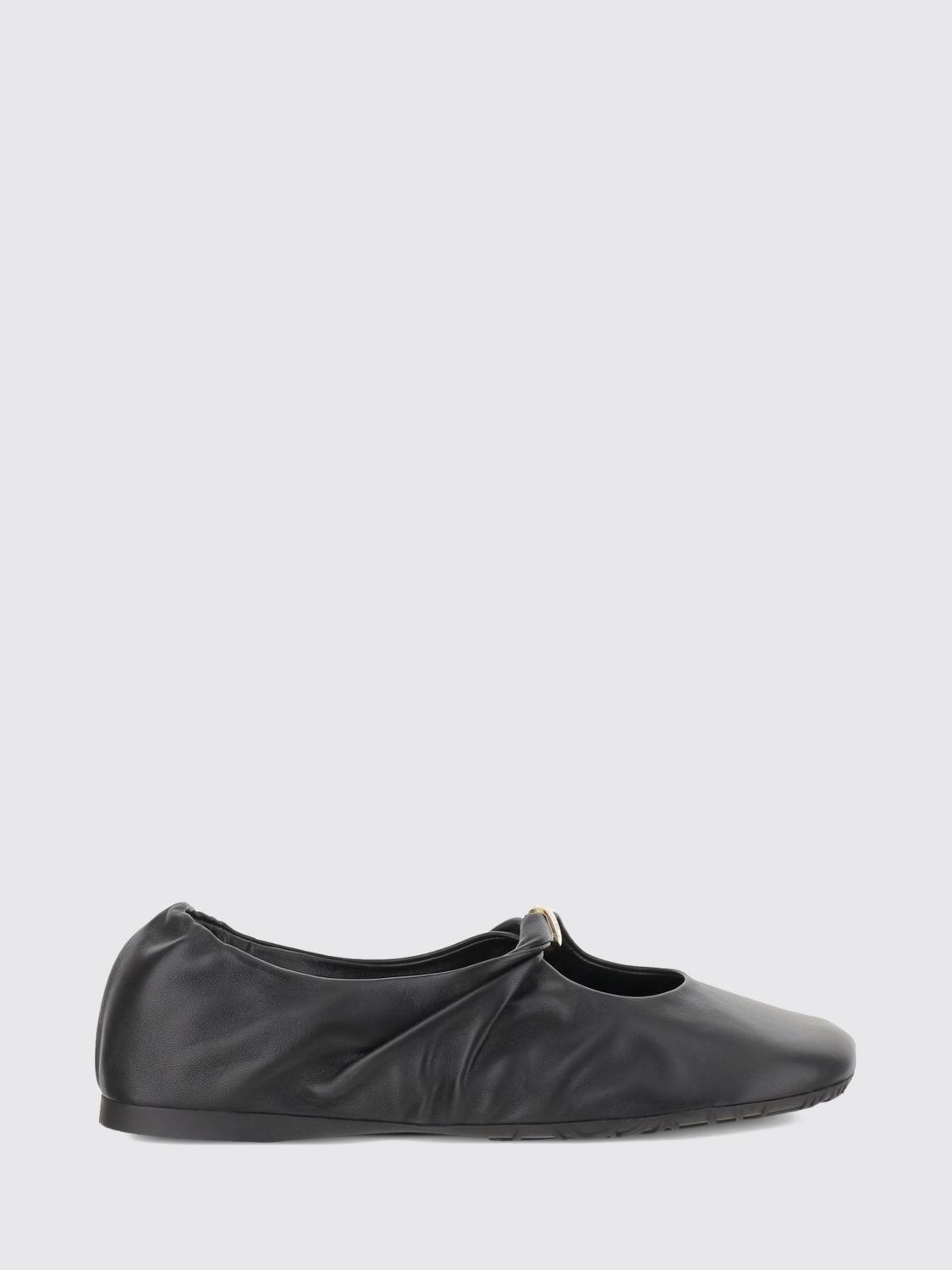 Loewe Women Loewe Pebble Round-Toe Monogram Lambskin Leather Ballet Flats LOEWE