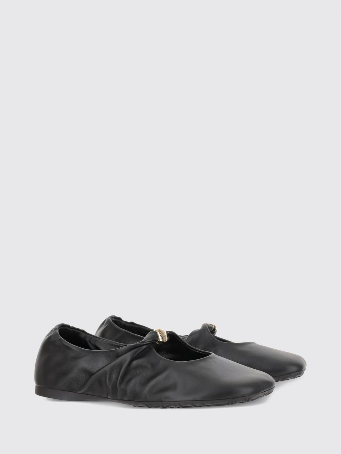 Loewe Women Loewe Pebble Round-Toe Monogram Lambskin Leather Ballet Flats LOEWE
