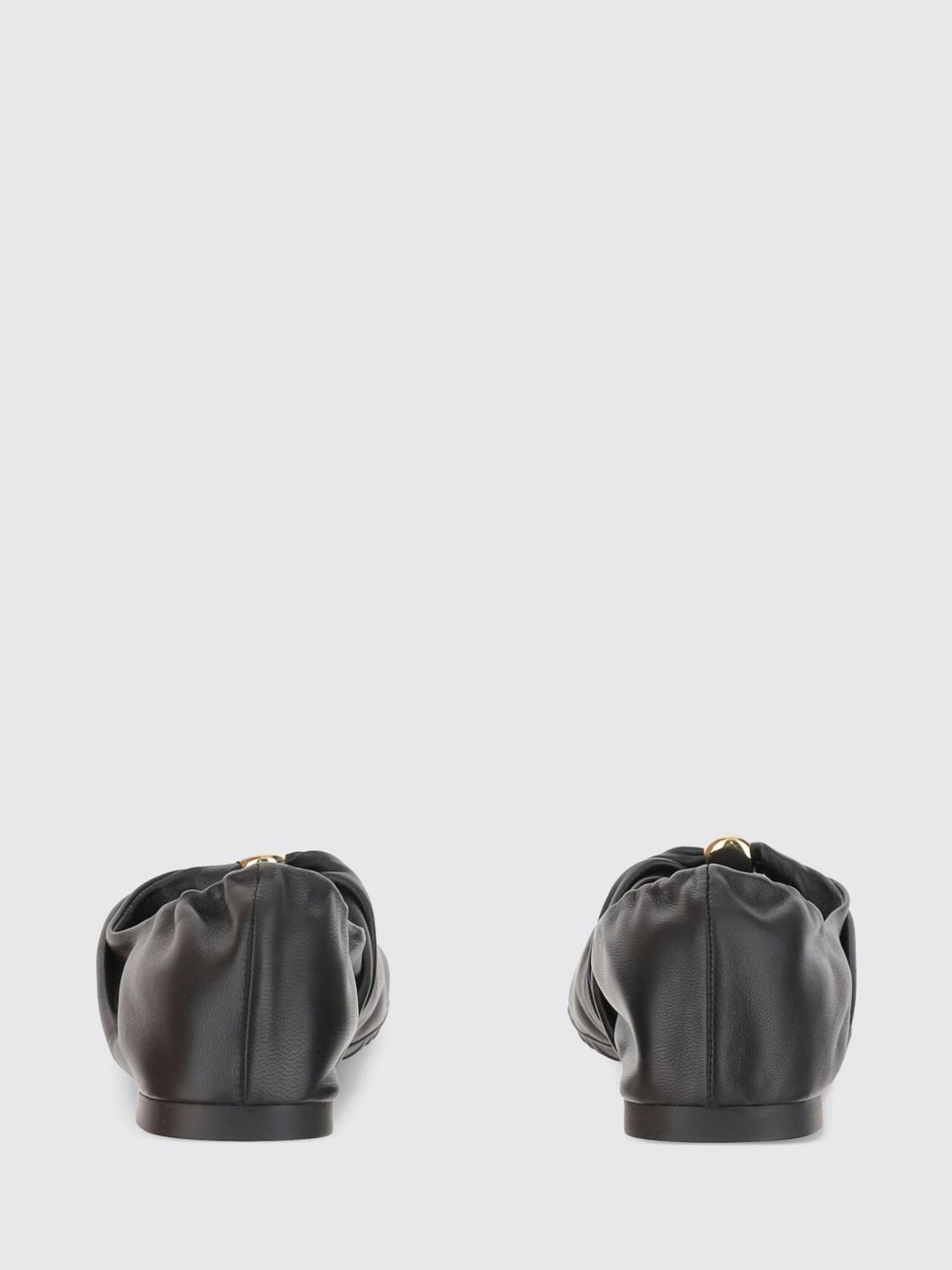 Loewe Women Loewe Pebble Round-Toe Monogram Lambskin Leather Ballet Flats LOEWE