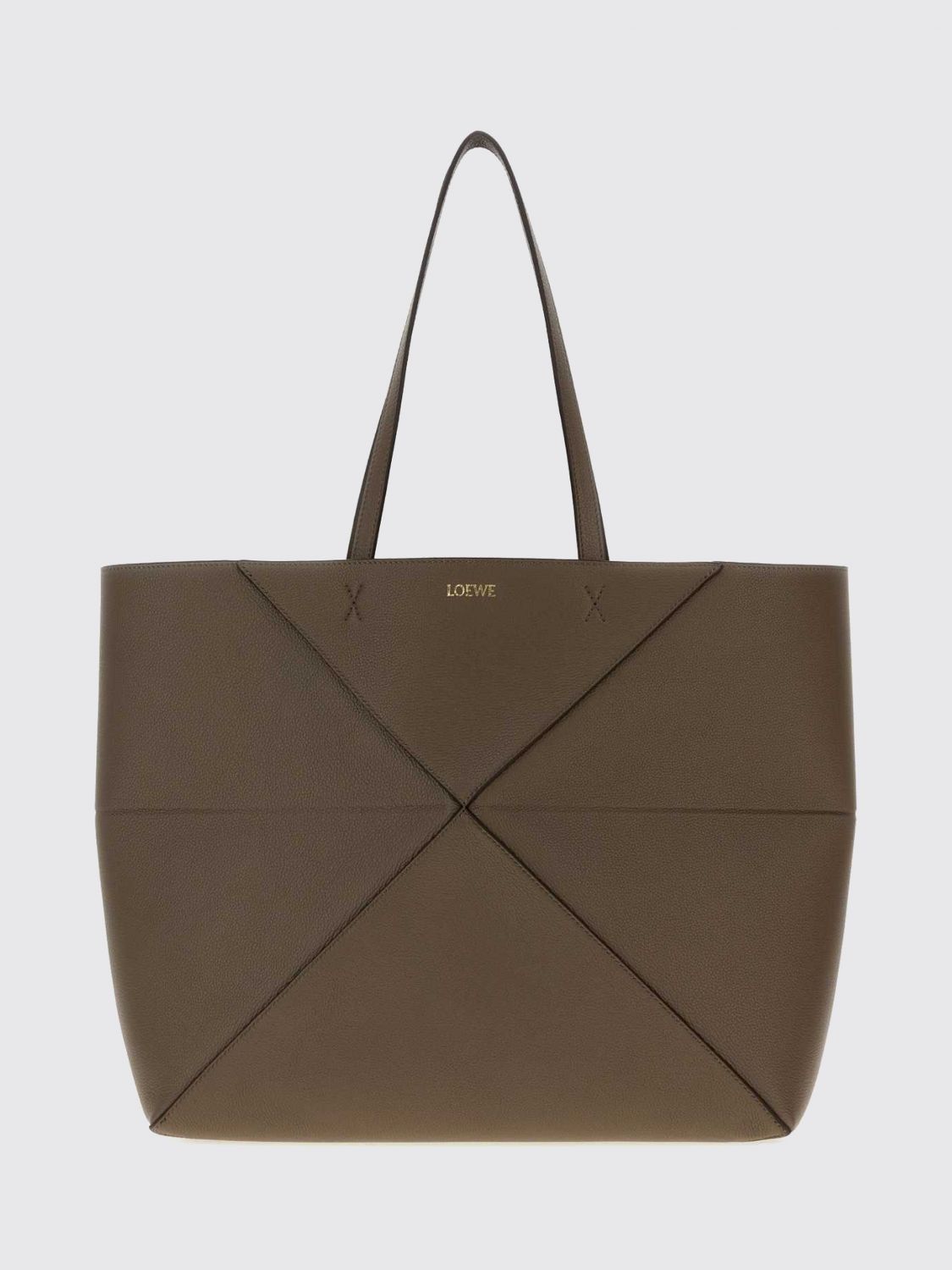 Loewe Women Loewe Large Puzzle Fold Calfskin Leather Tote Bag With Laminated Logo LOEWE