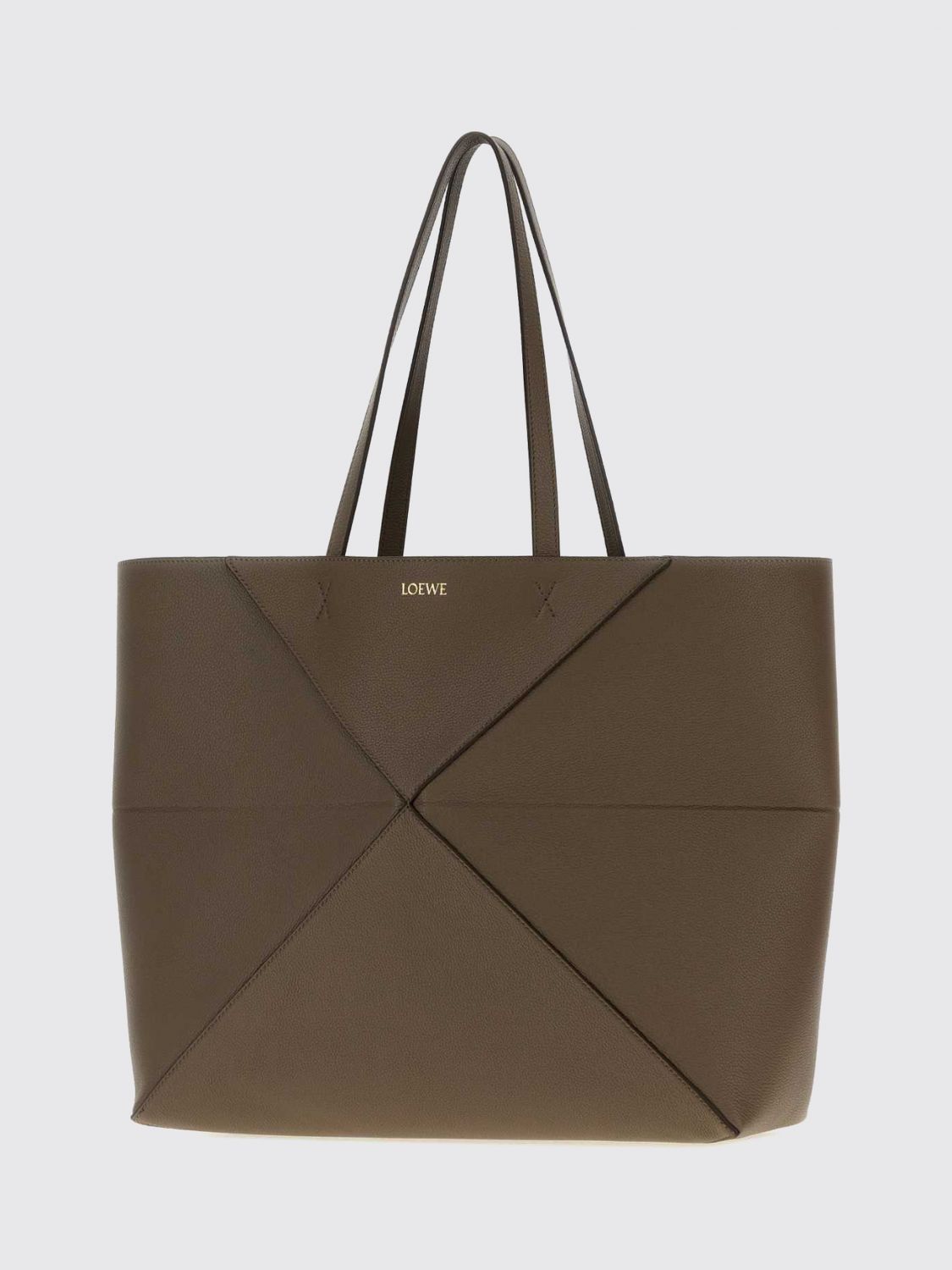 Loewe Women Loewe Large Puzzle Fold Calfskin Leather Tote Bag With Laminated Logo LOEWE