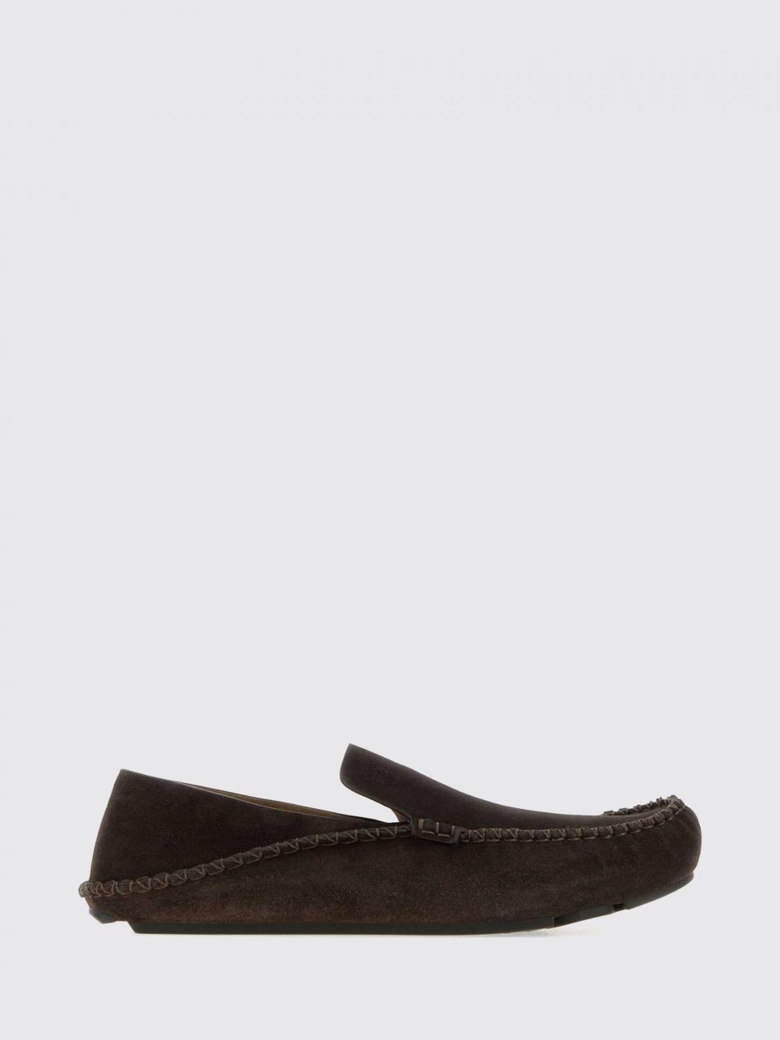 Loewe Men Loewe Rambla Suede Calfskin Driver Loafers With Rubber Sole LOEWE