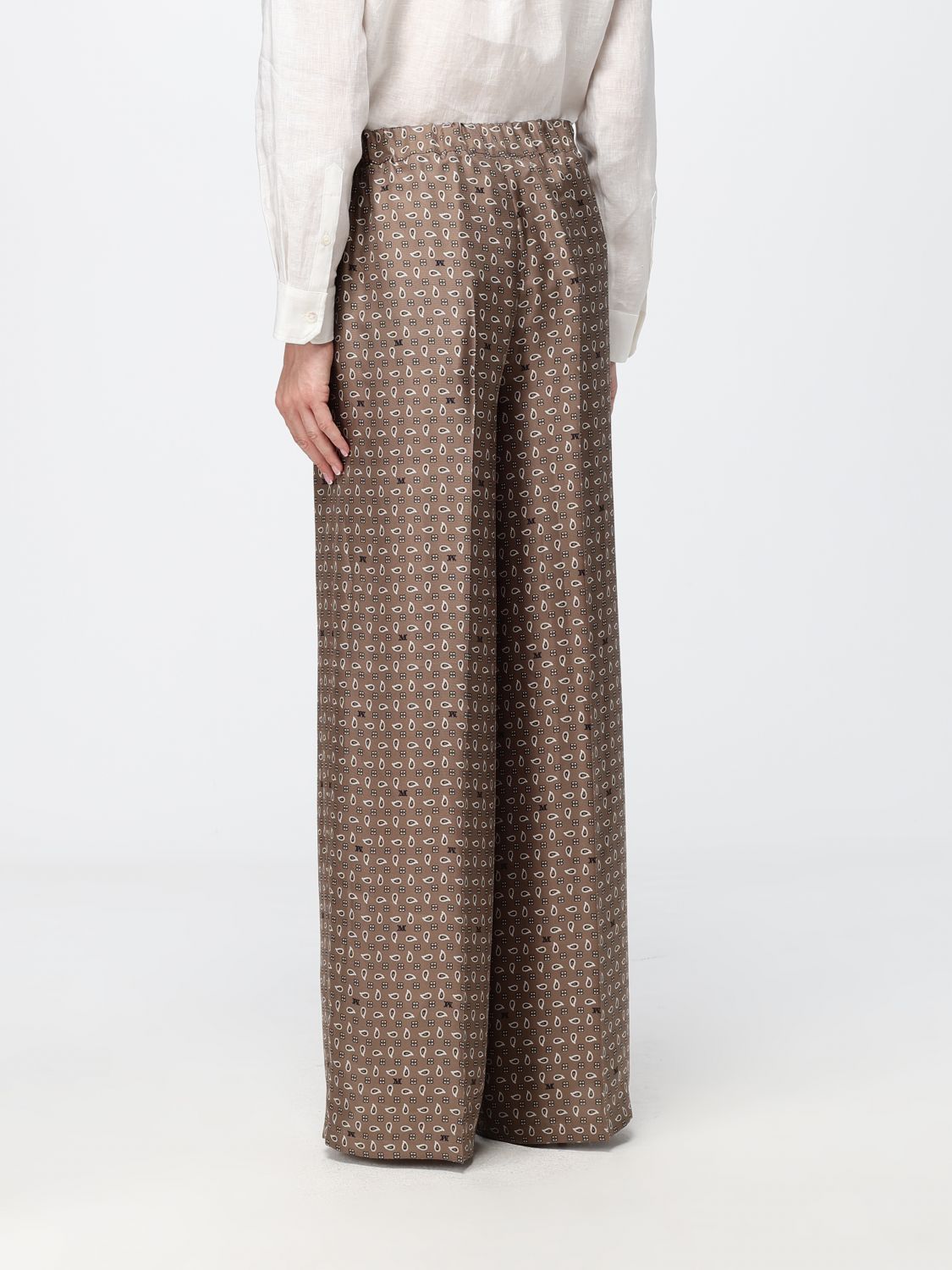 Max Mara Women Max Mara Vischio Silk Palazzo Trousers With Paisley Print MAX MARA