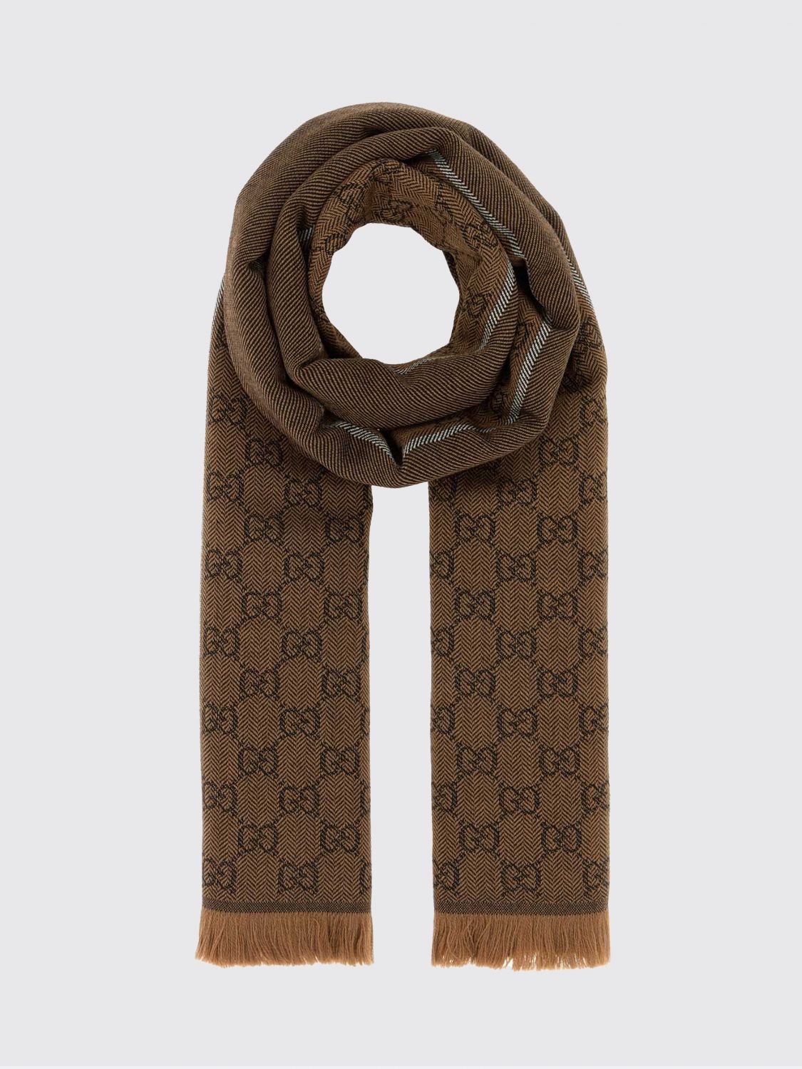 Gucci Men Gucci Double-Faced Jacquard Gg Wool Scarf GUCCI