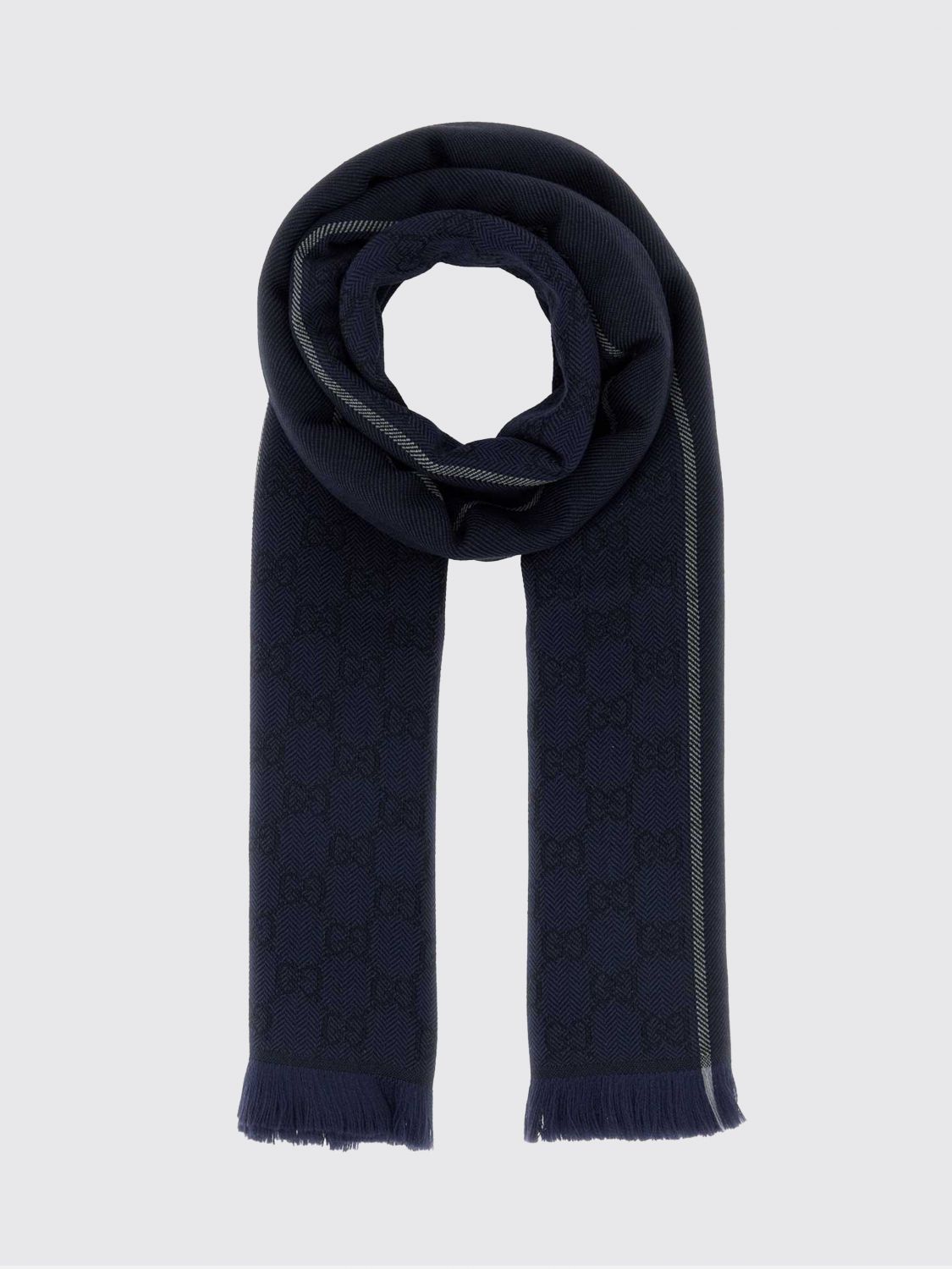 Gucci Men Gucci Double-Faced Jacquard Gg Wool Scarf GUCCI