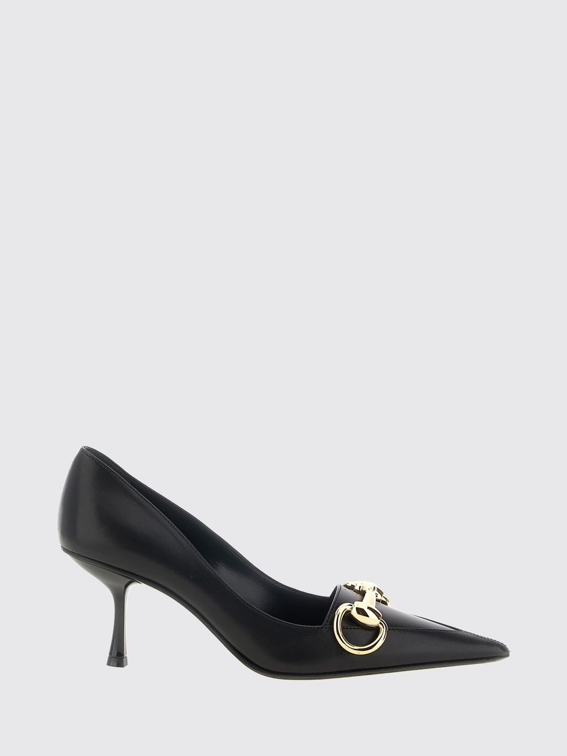 Gucci Women Boulevard Smooth Leather Pumps Gucci With Horsebit Detail And Mid-Heel GUCCI
