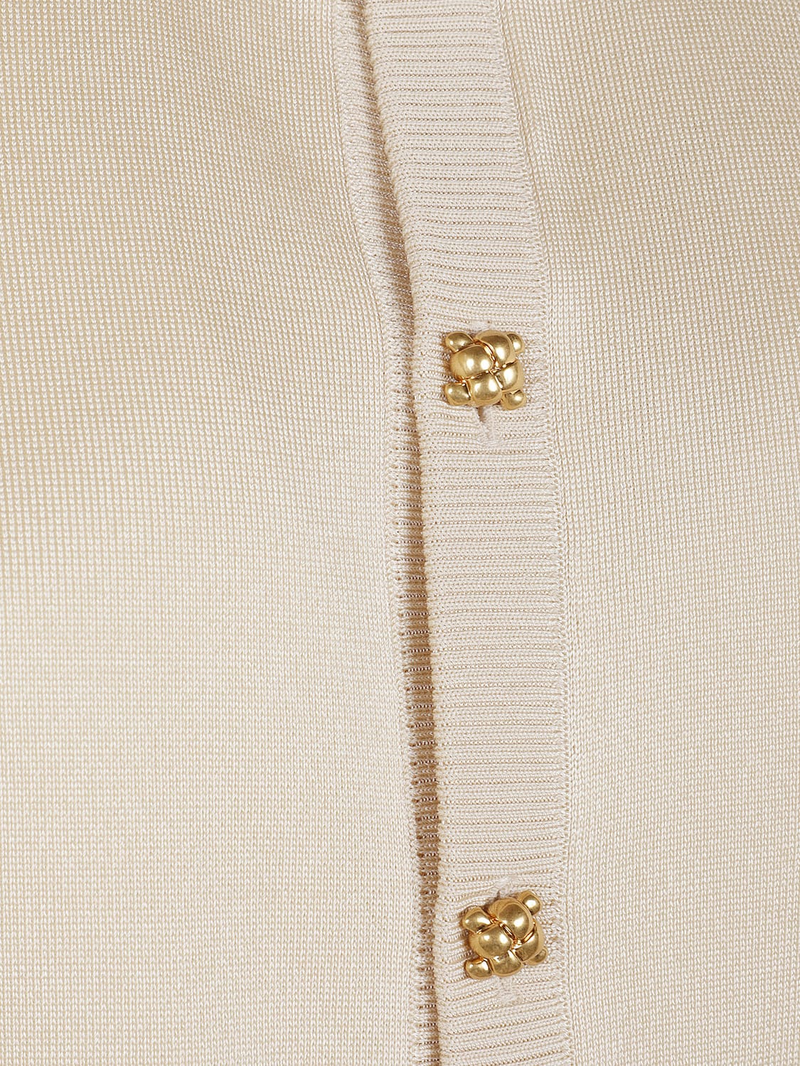Bottega Veneta Women Bottega Veneta Crewneck 100% Silk Cardigan With Ribbed Trims BOTTEGA VENETA