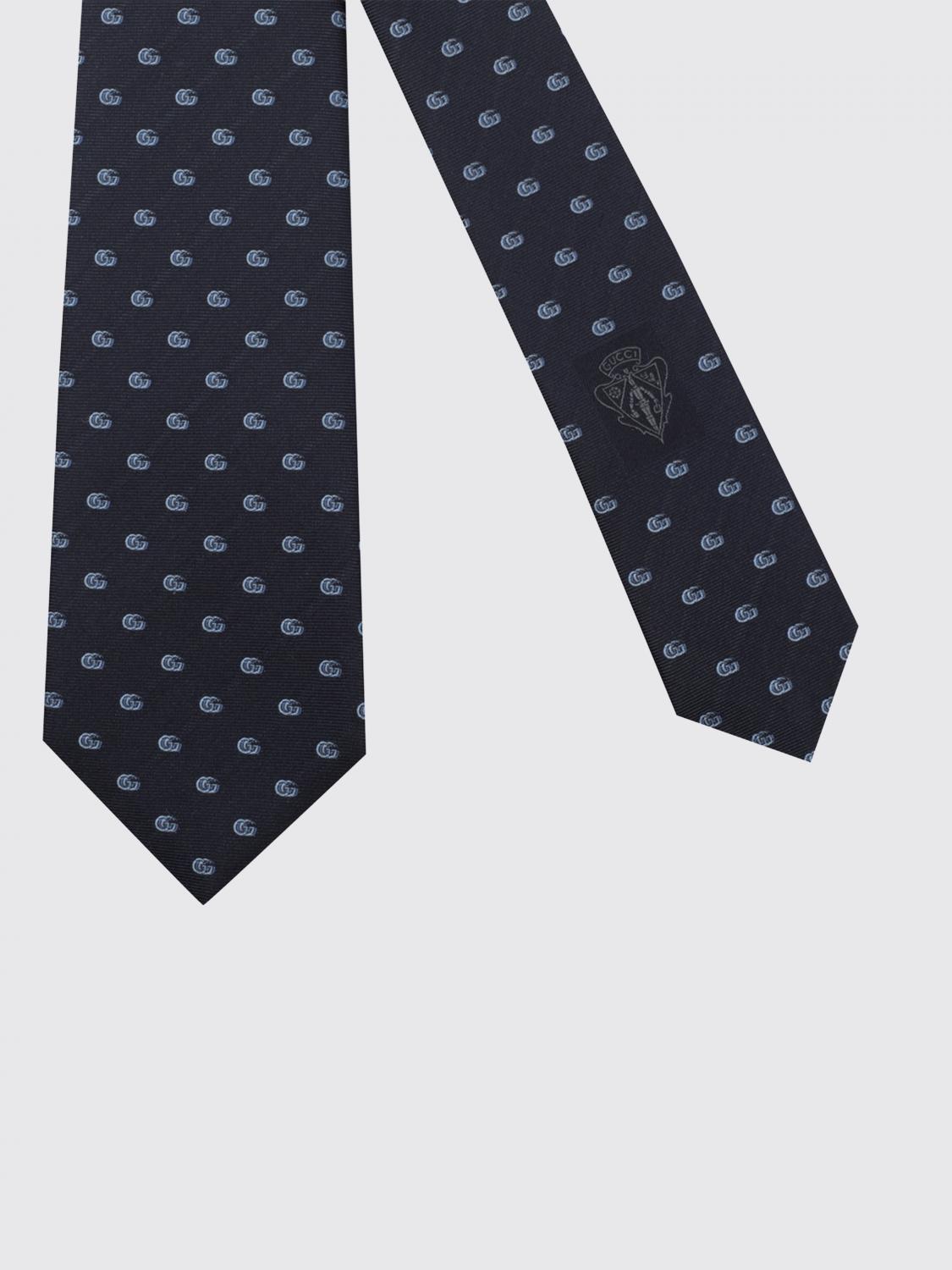 Gucci Men Gucci Pure Silk Tie With All-Over Gg Monogram Pattern GUCCI