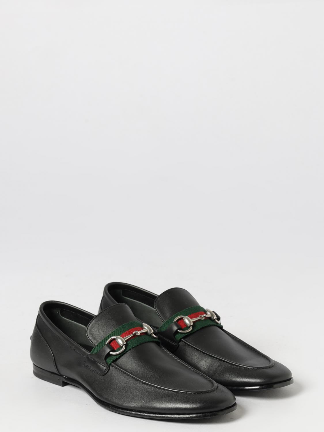 Como Leather Loafers Gucci With Horsebit Detail And Web Stripe GUCCI