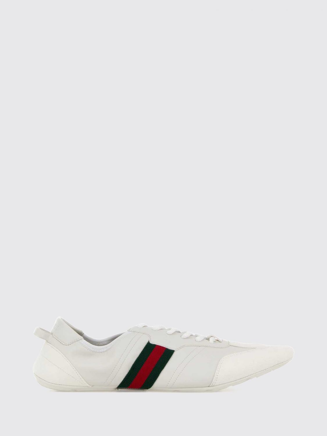 Gucci Men Flex Low-Top Leather And Suede Sneakers Gucci With Web Detail GUCCI