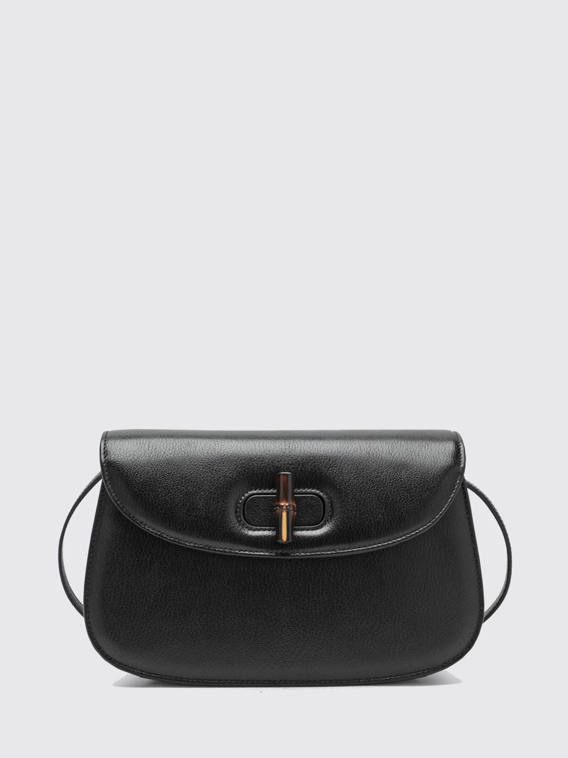 Gucci Women Gucci Bamboo Small Goat Leather Shoulder Bag With Turn-Lock Closure GUCCI