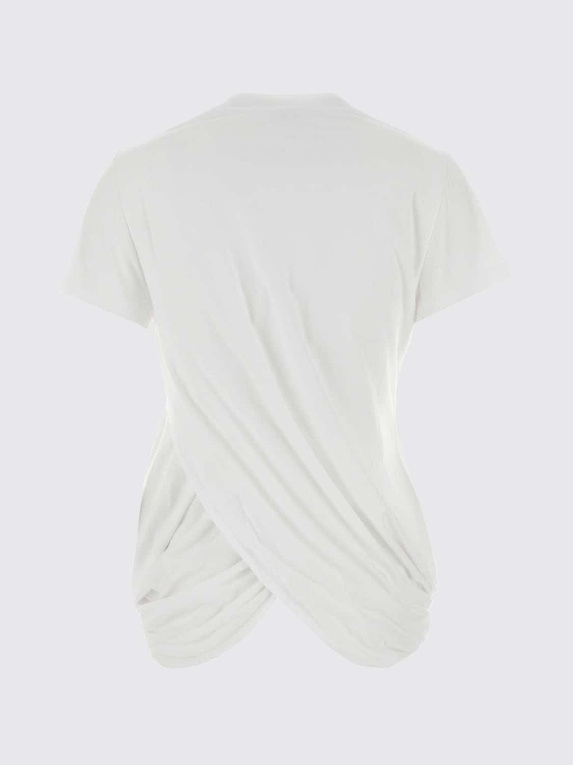 Loewe Women Loewe Draped Cotton T-Shirt With Logo And Asymmetrical Hem LOEWE